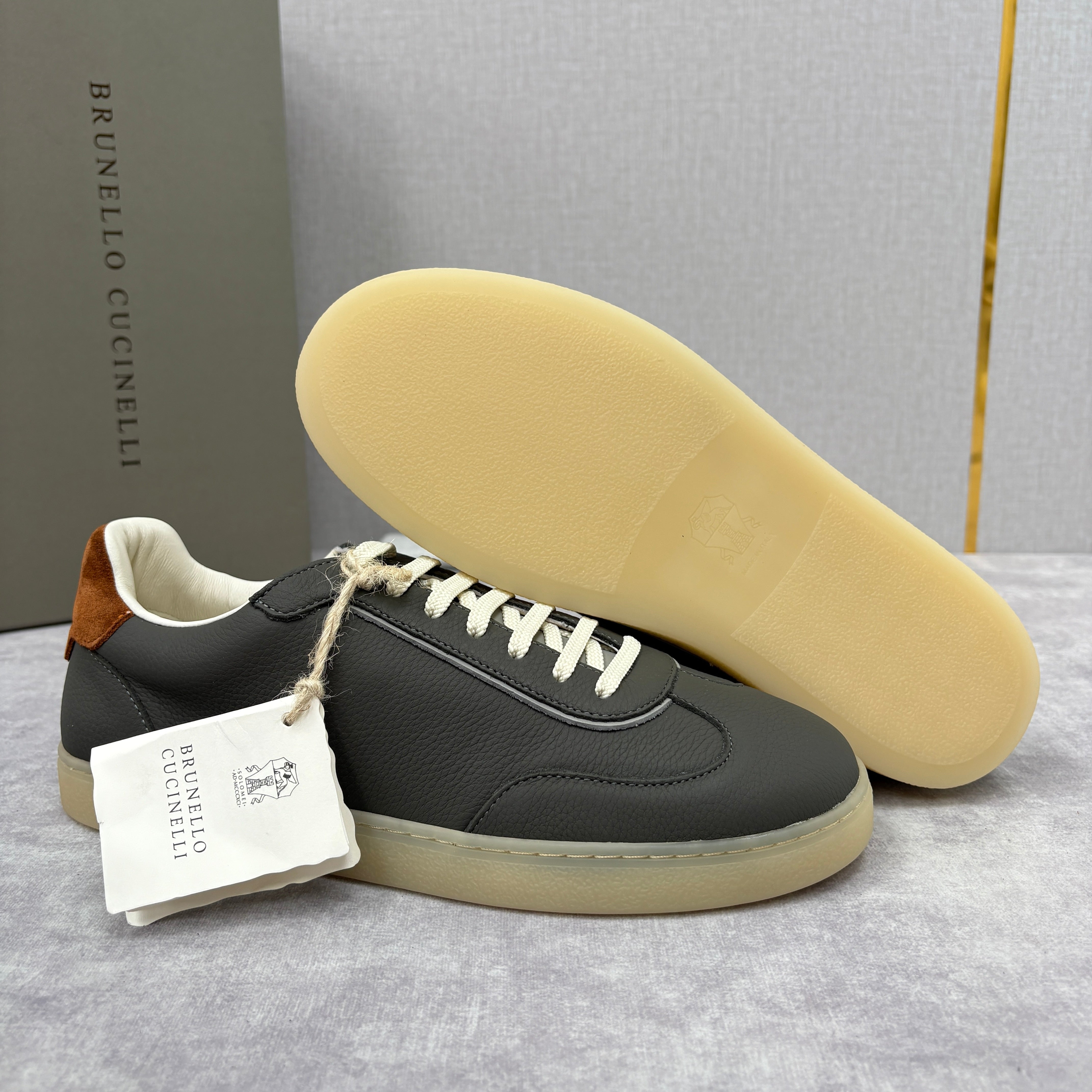 White, Black and Dark Brown Shoes