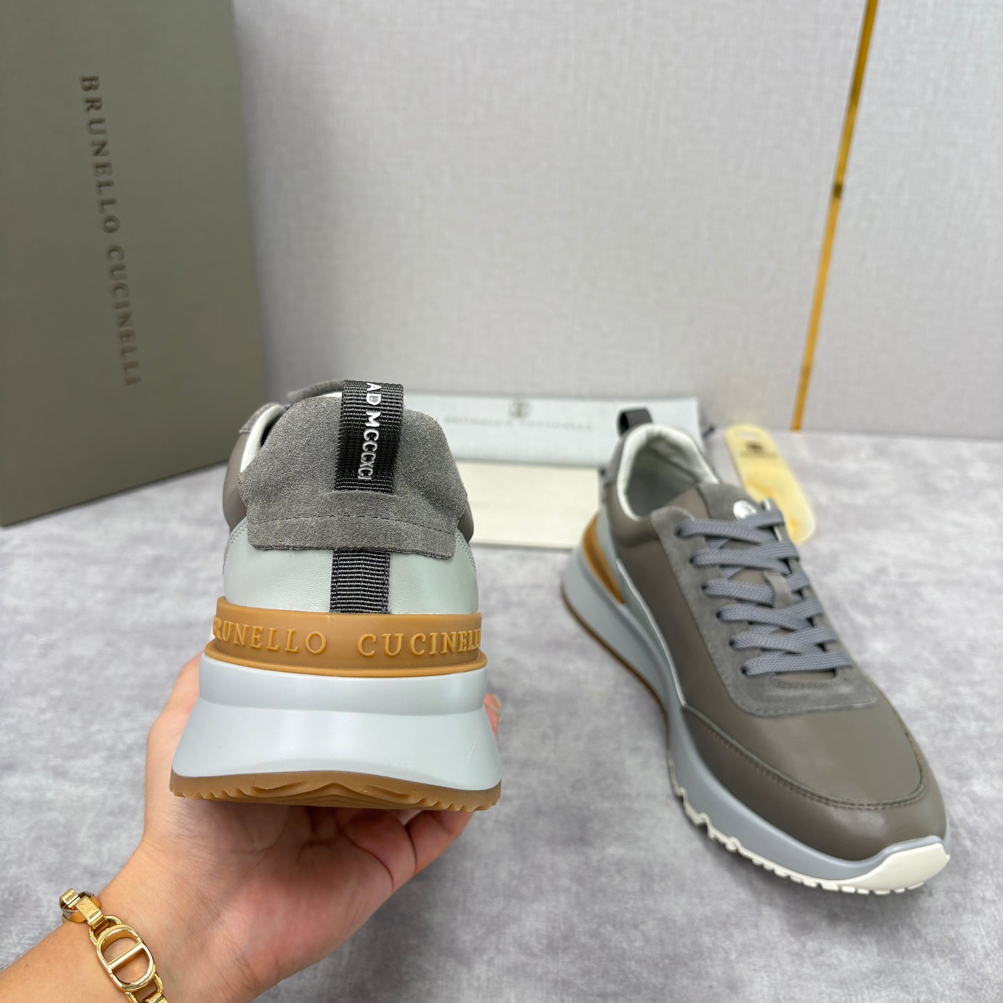 Grey, Dark Brown and Black Shoes