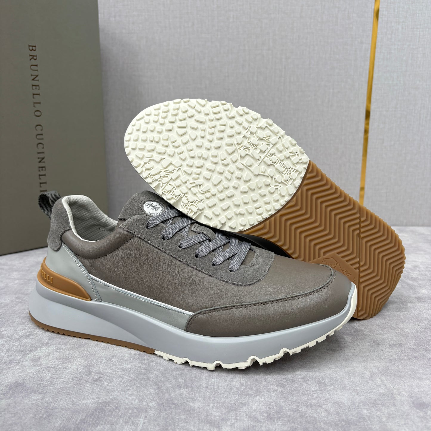 Grey, Dark Brown and Black Shoes