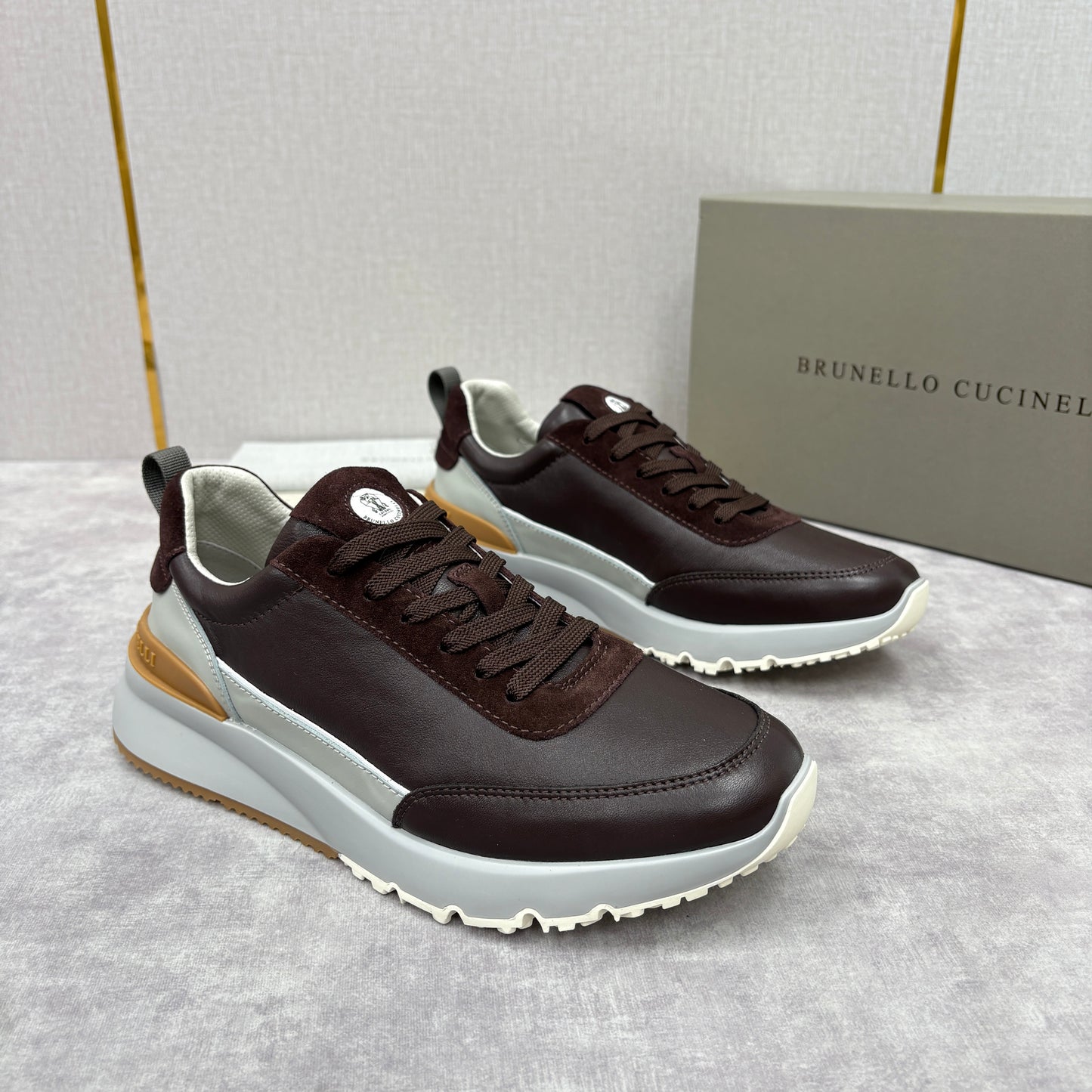 Grey, Dark Brown and Black Shoes