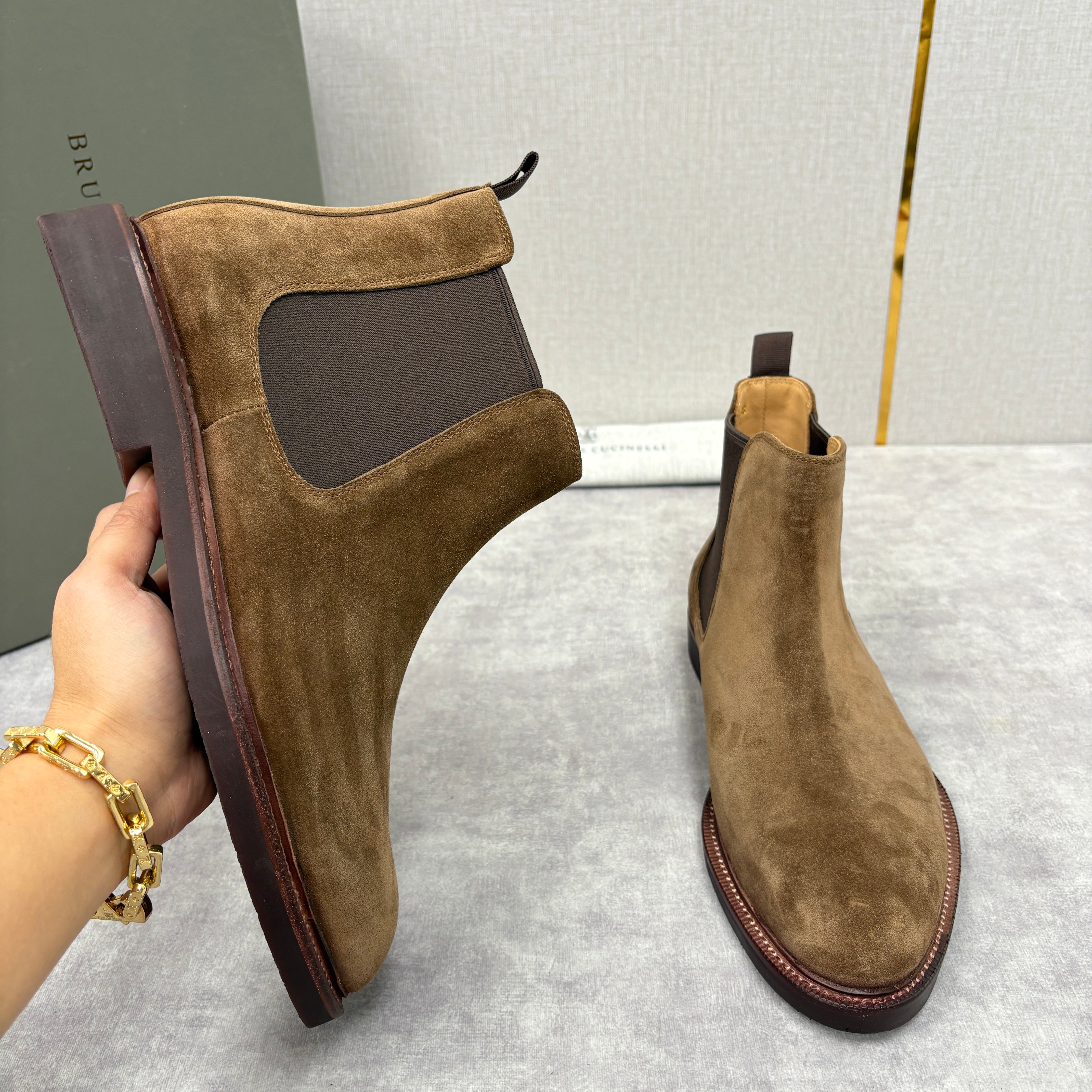 Tan, Dark Brown, Grey and Black Shoes - FashionHype.xyz