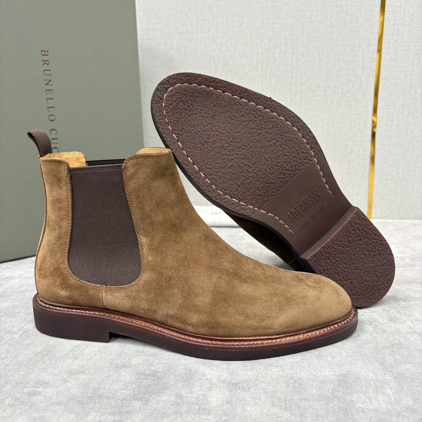 Tan, Dark Brown, Grey and Black Shoes