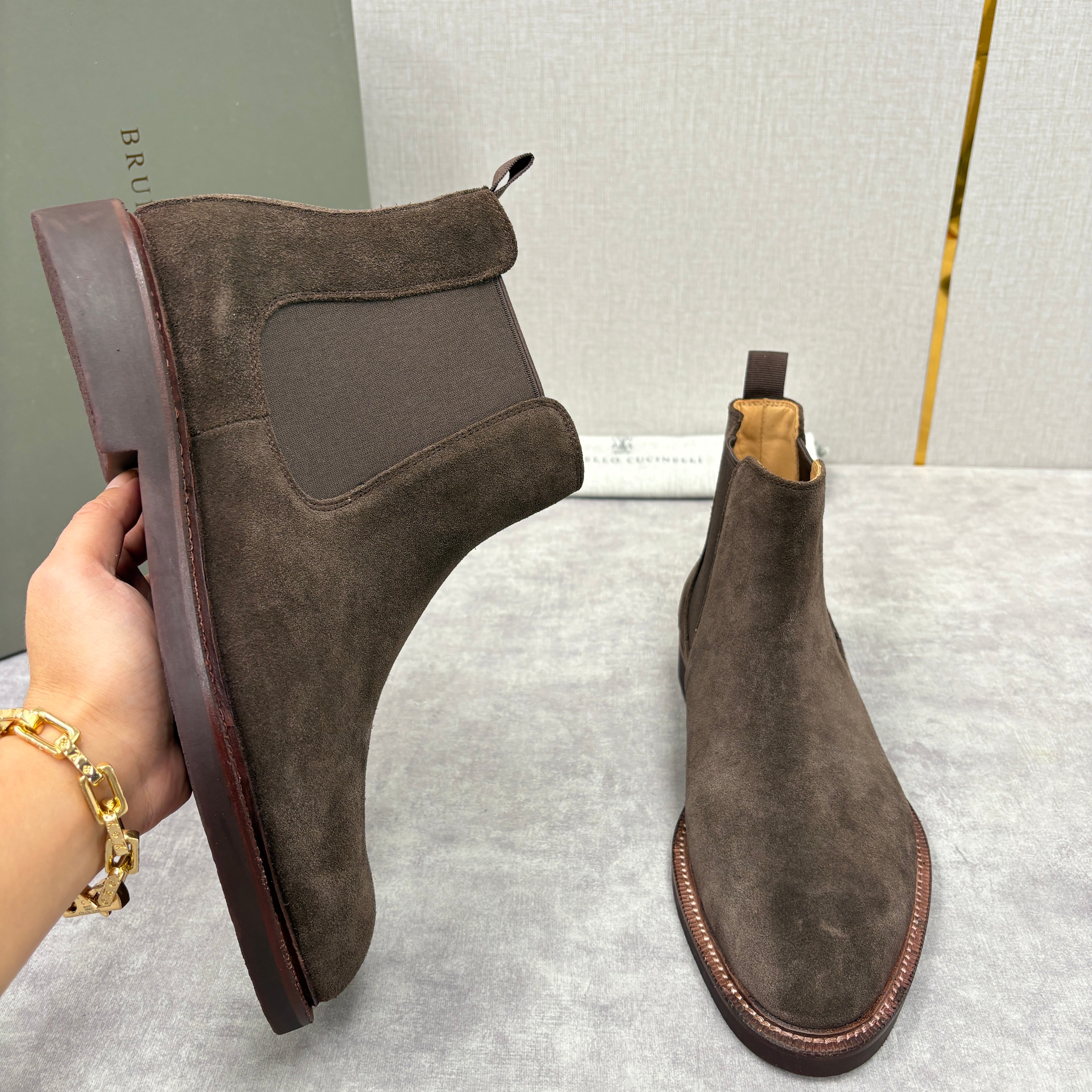 Tan, Dark Brown, Grey and Black Shoes - FashionHype.xyz