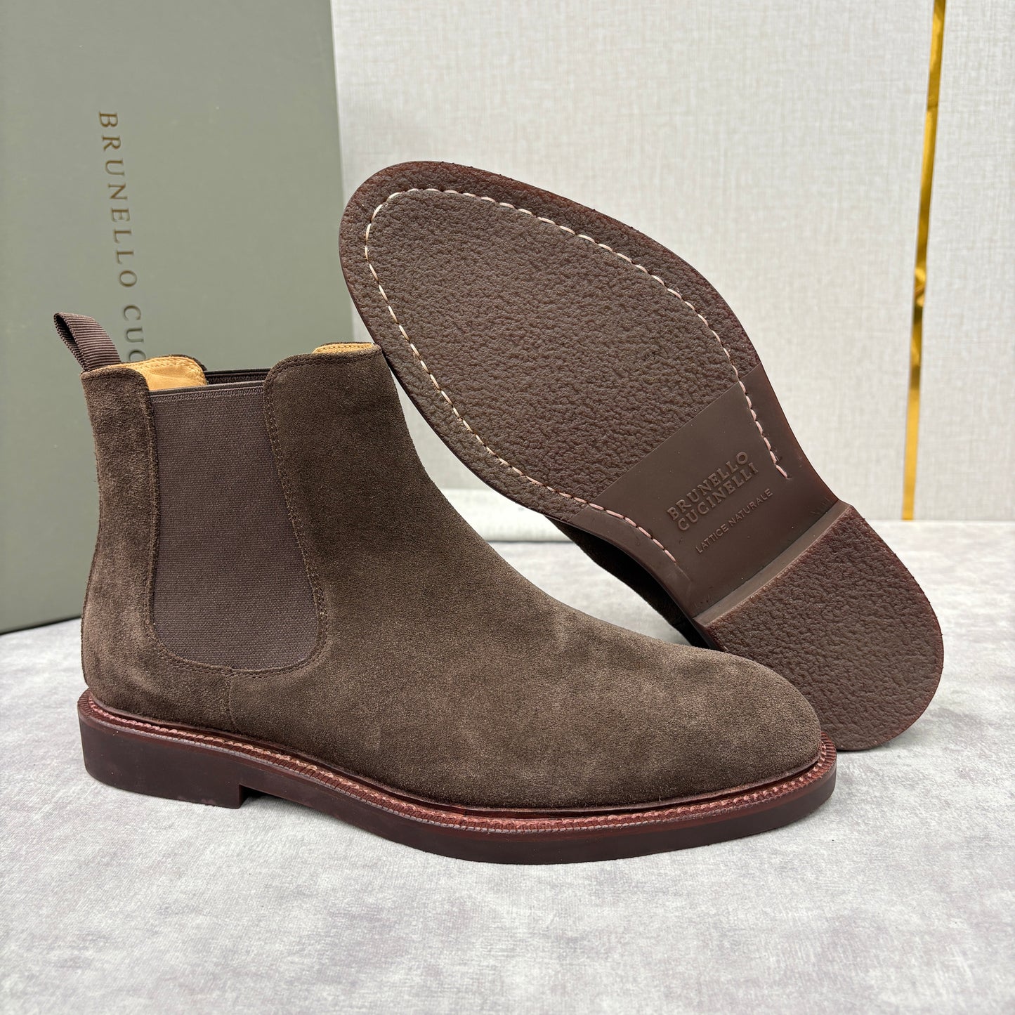 Tan, Dark Brown, Grey and Black Shoes