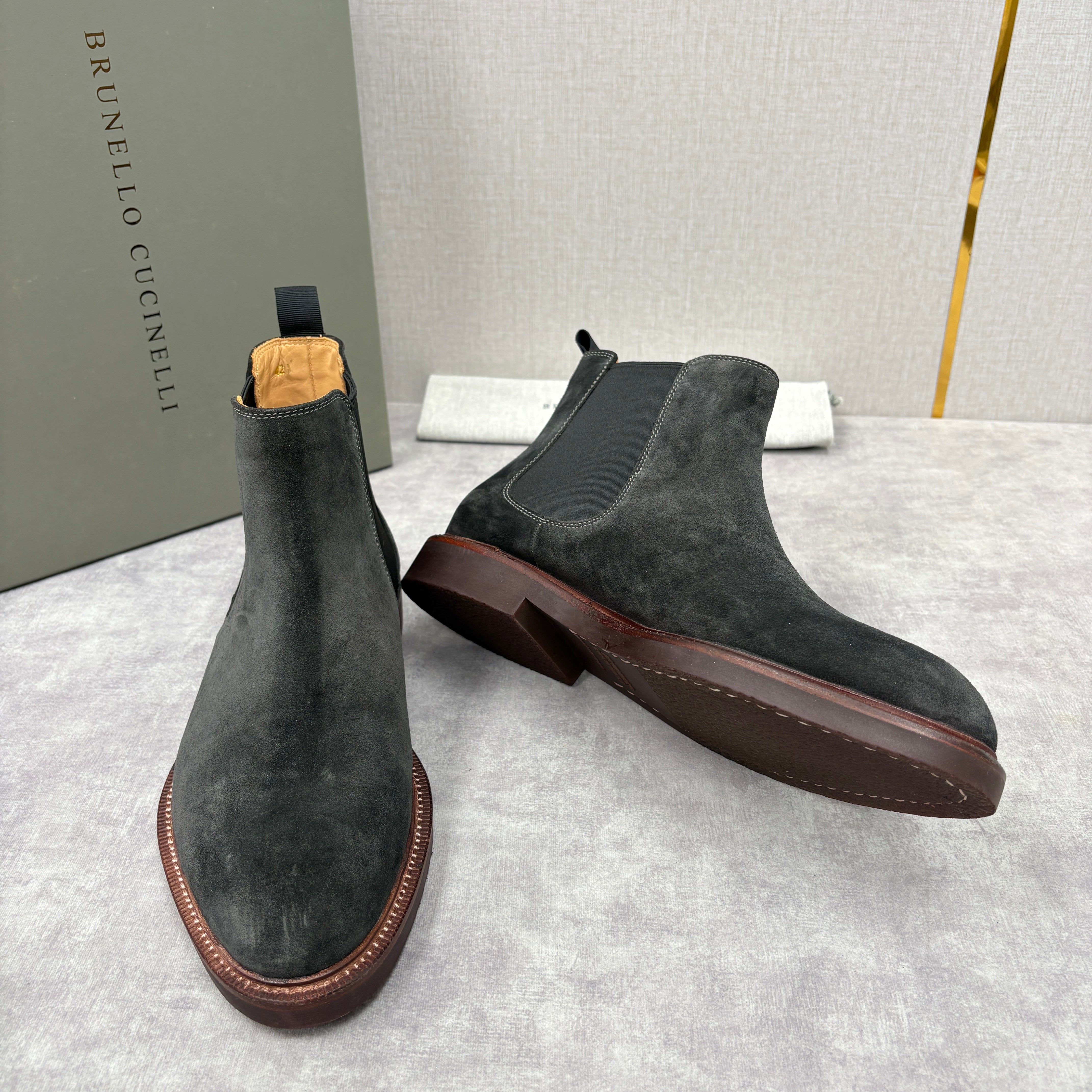 Tan, Dark Brown, Grey and Black Shoes - FashionHype.xyz