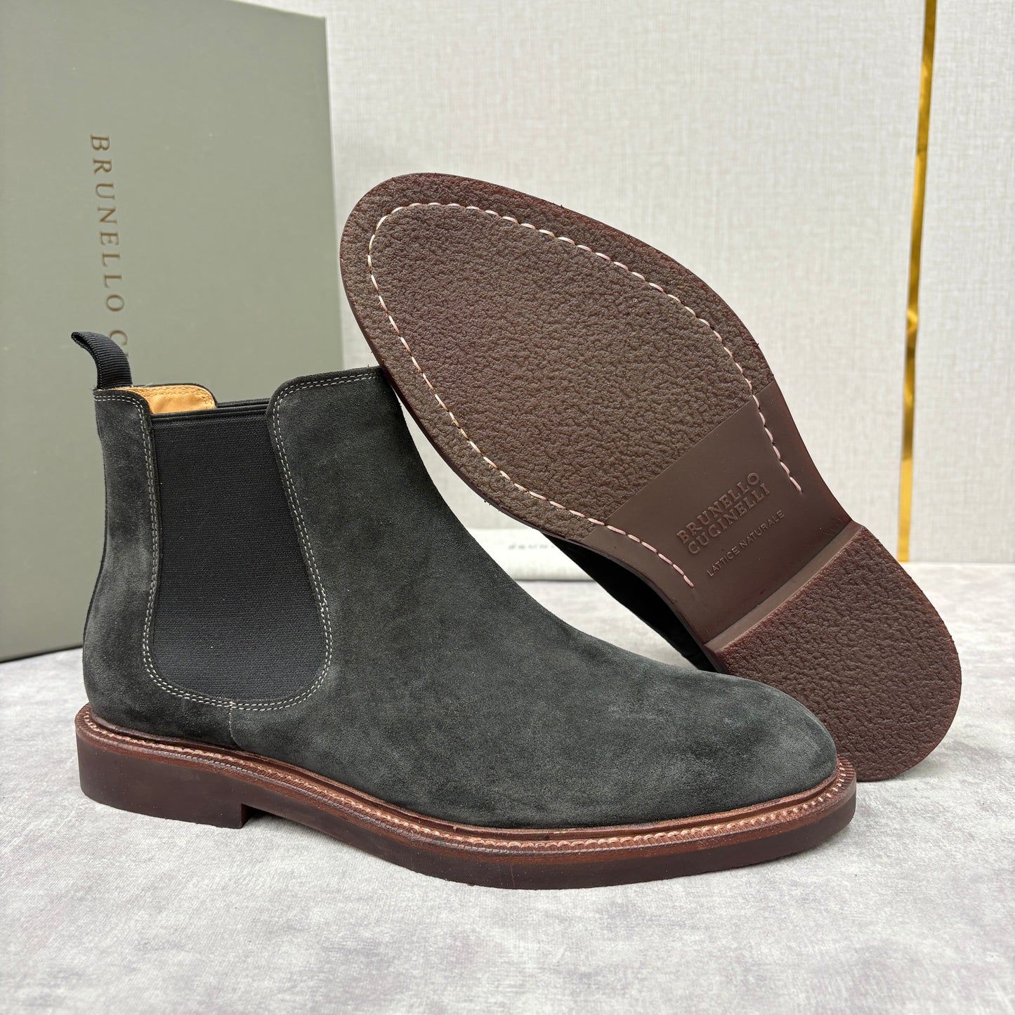 Tan, Dark Brown, Grey and Black Shoes