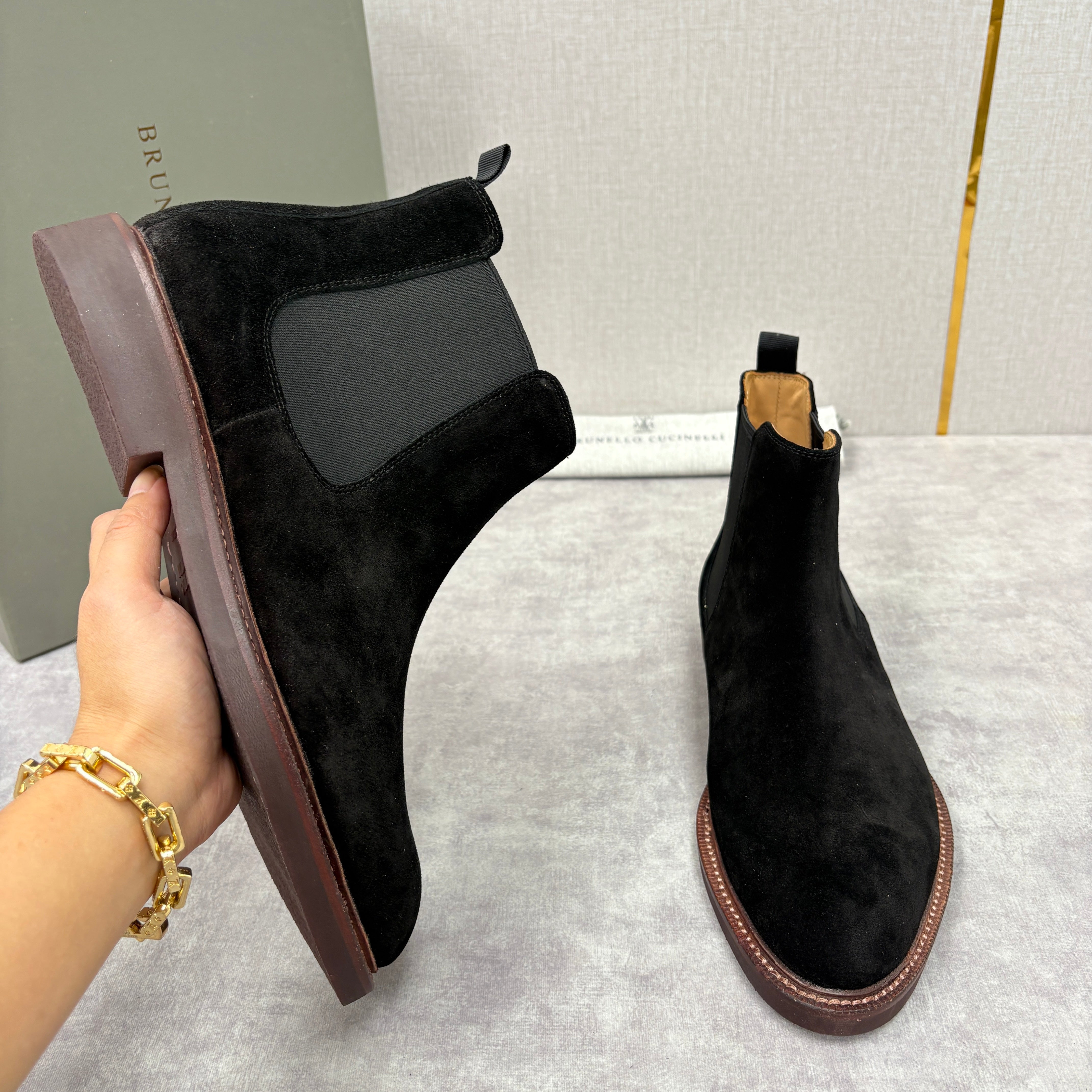Tan, Dark Brown, Grey and Black Shoes - FashionHype.xyz
