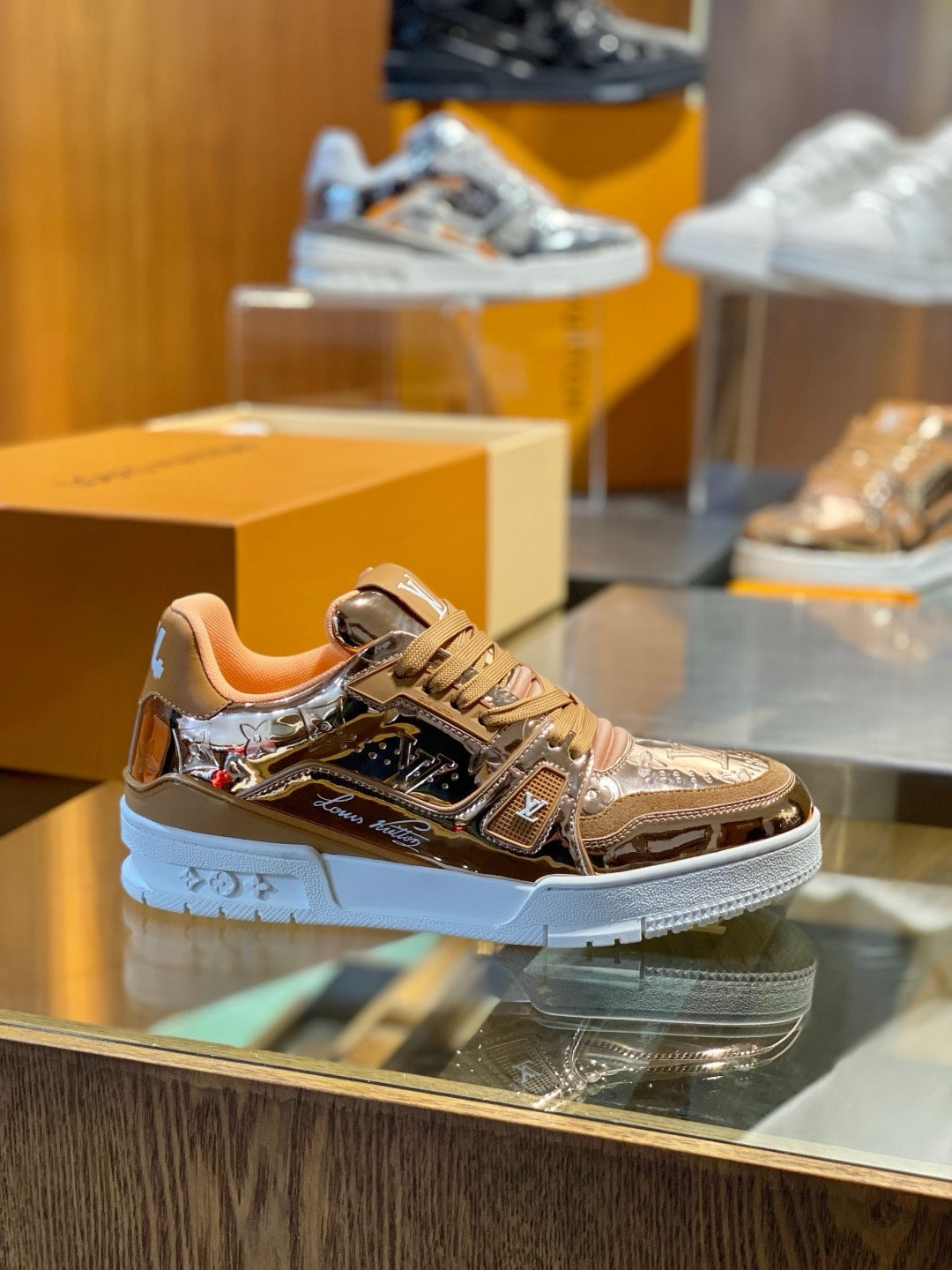 Grey and Brown Shoes