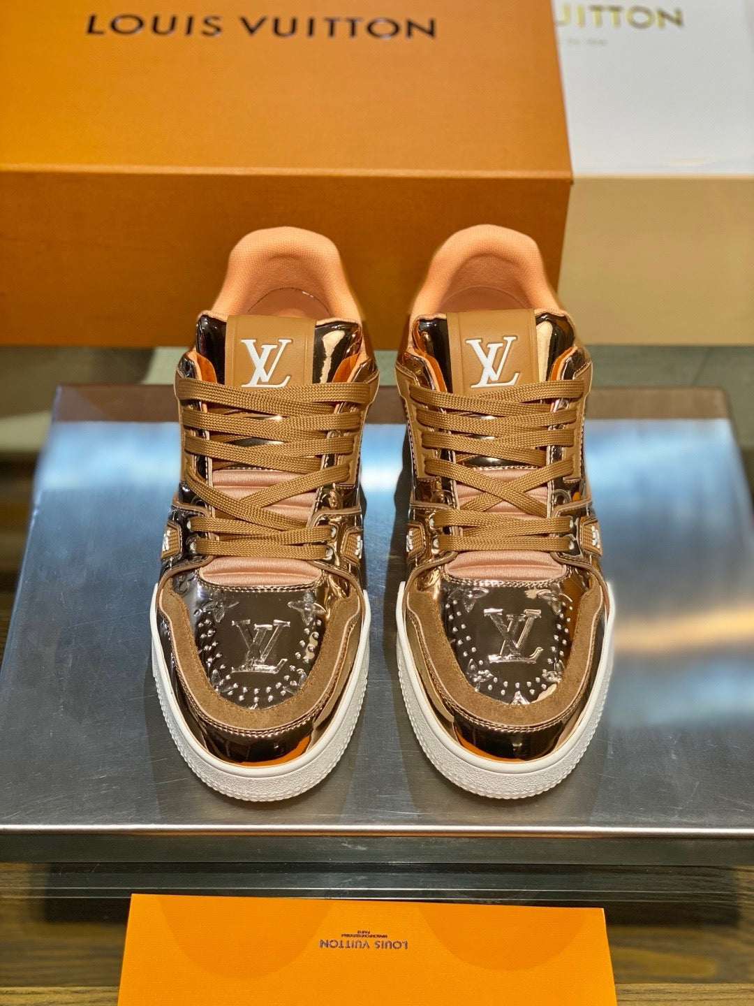 Grey and Brown Shoes