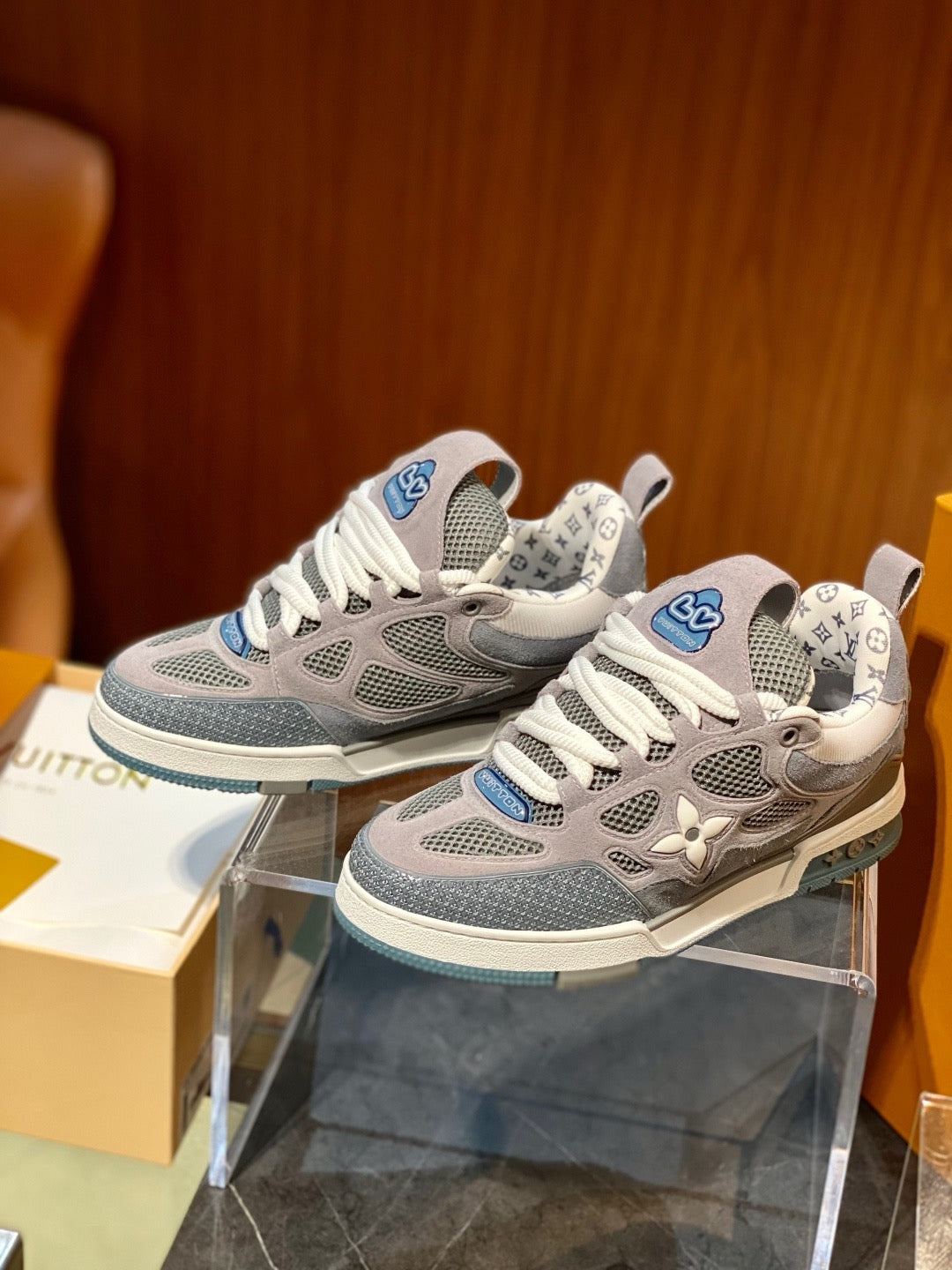 Grey and Blue Shoes - FashionHype.xyz