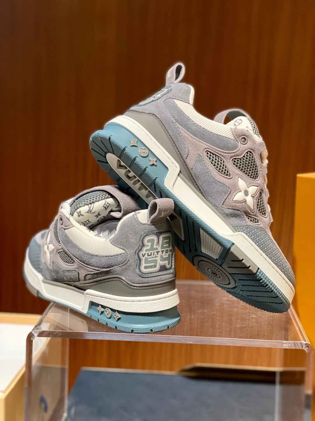 Grey and Blue Shoes - FashionHype.xyz