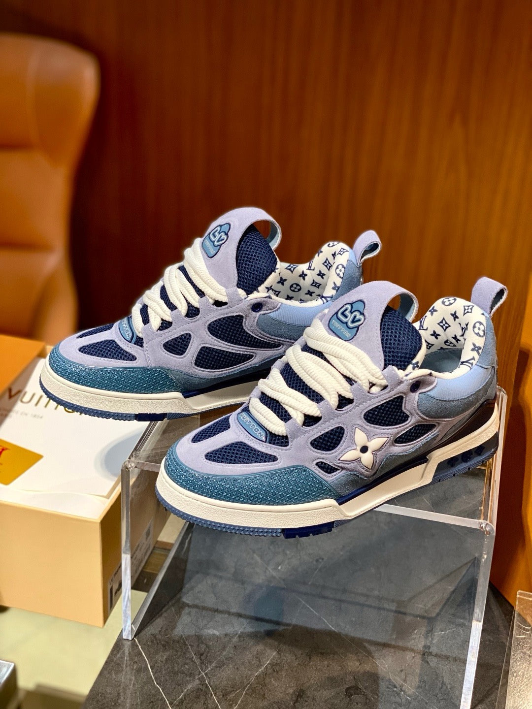 Grey and Blue Shoes - FashionHype.xyz