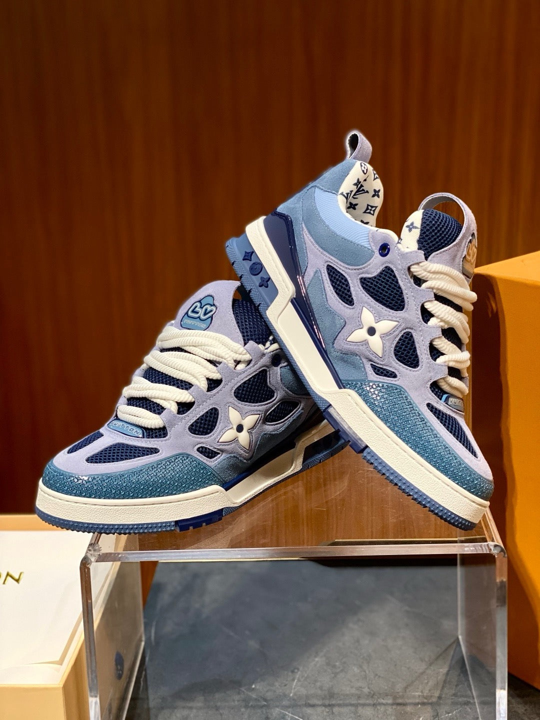Grey and Blue Shoes - FashionHype.xyz