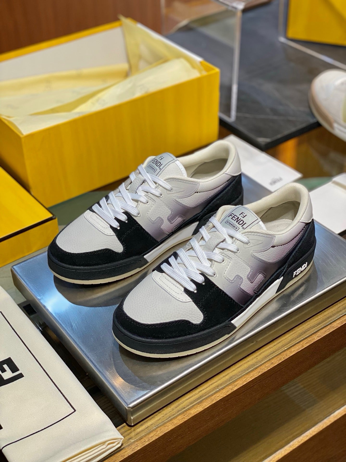 Grey white and Black white Shoes
