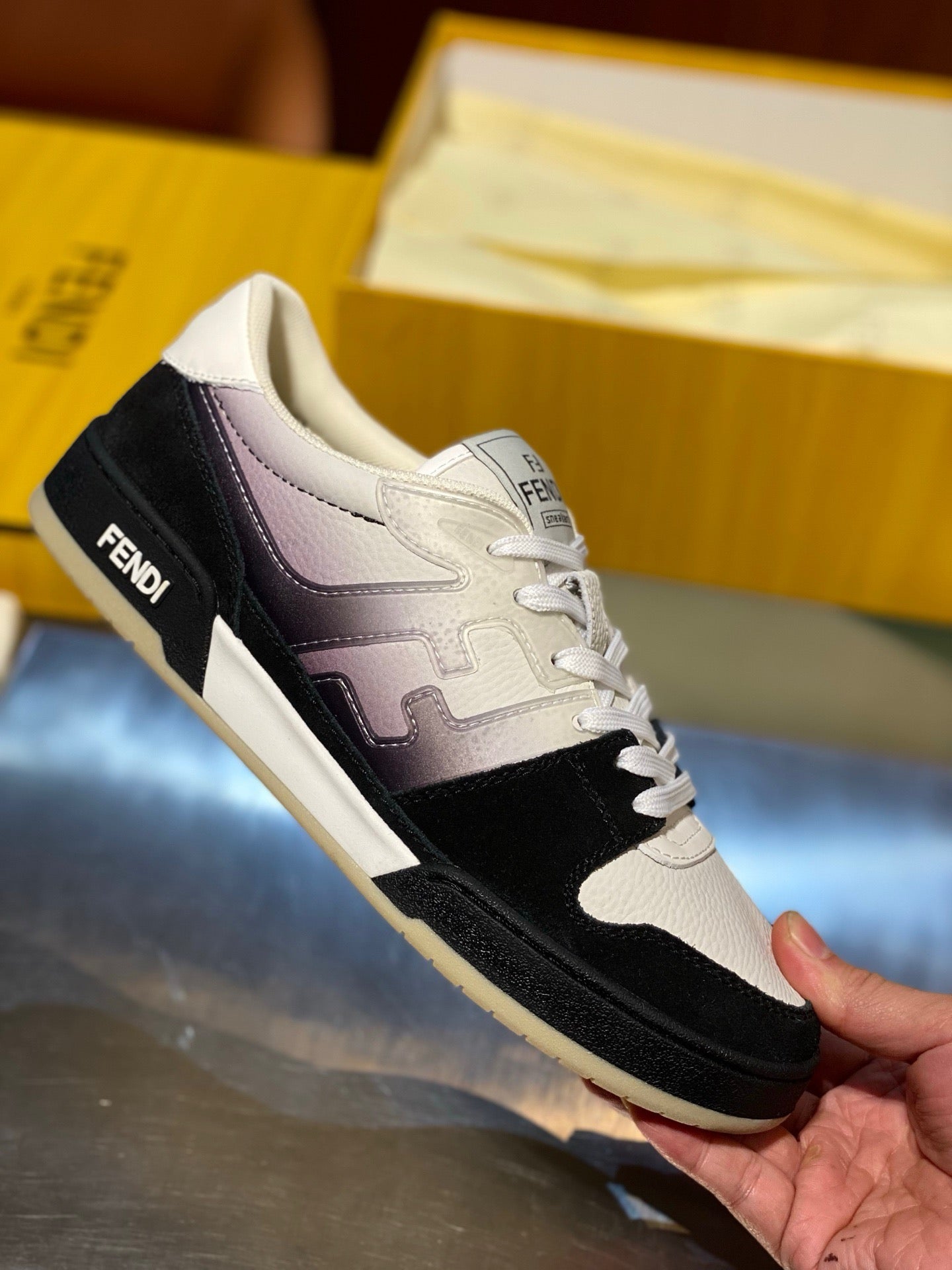 Grey white and Black white Shoes