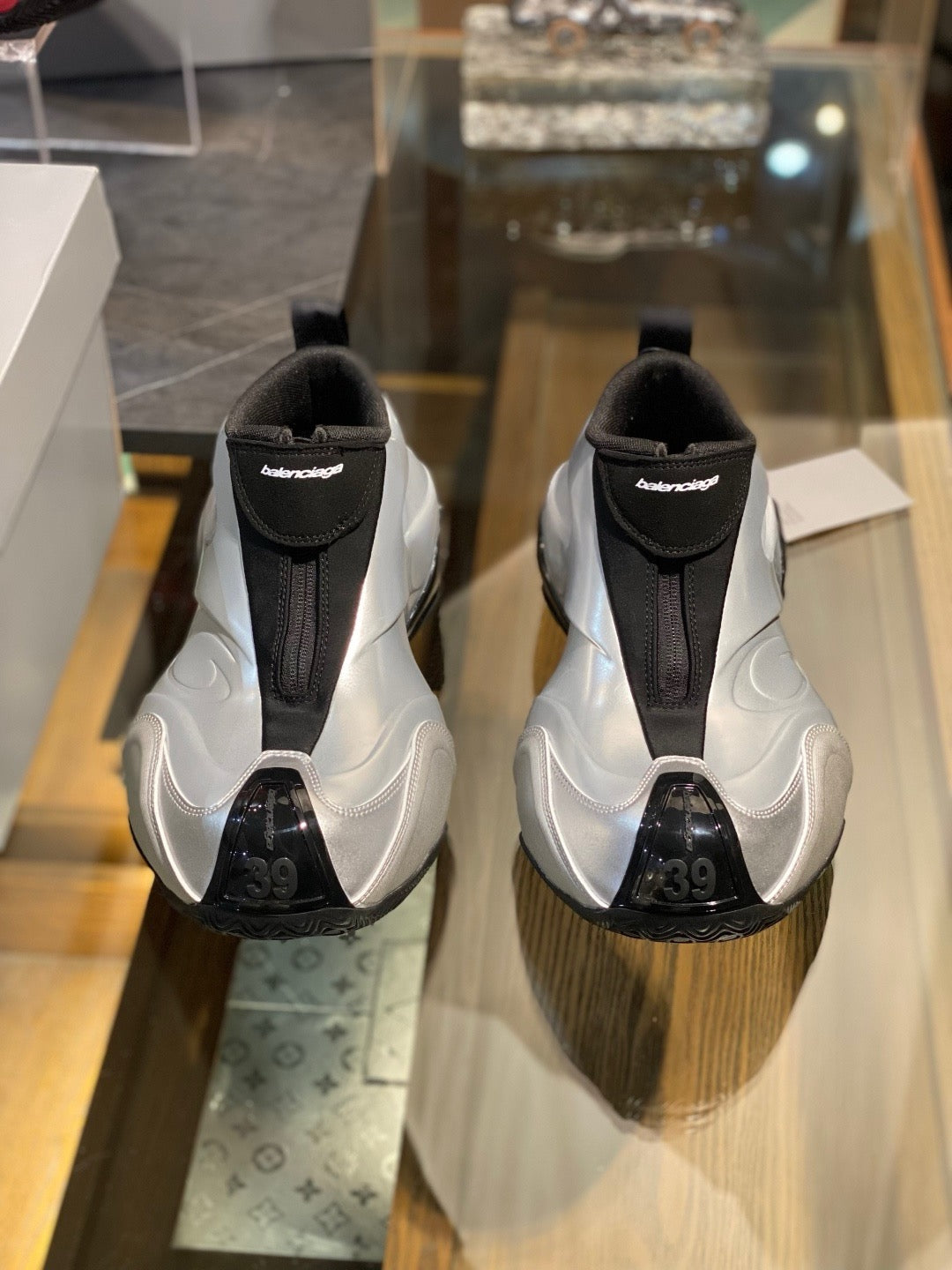 Red and White black Shoes