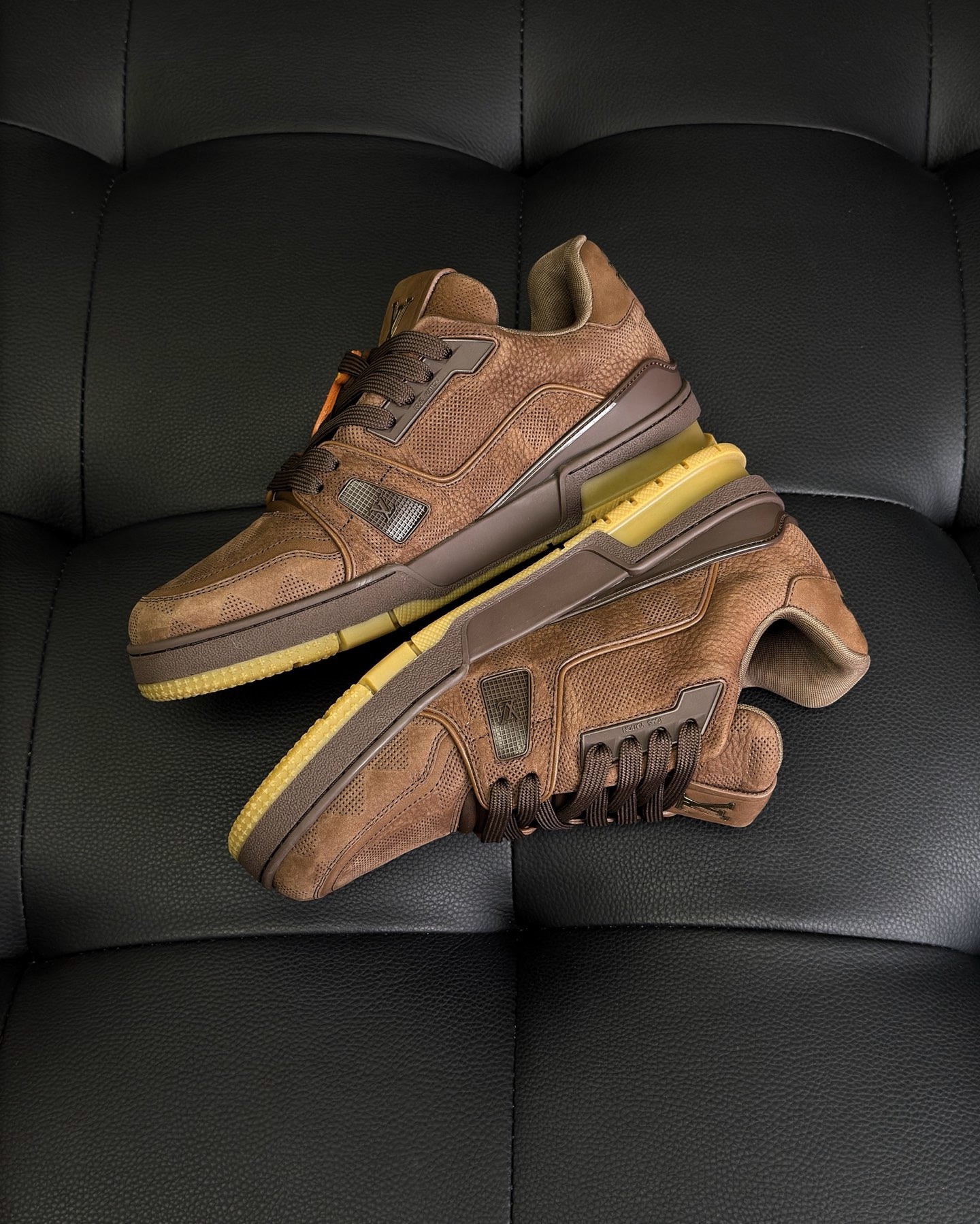 Grey and Brown Shoes