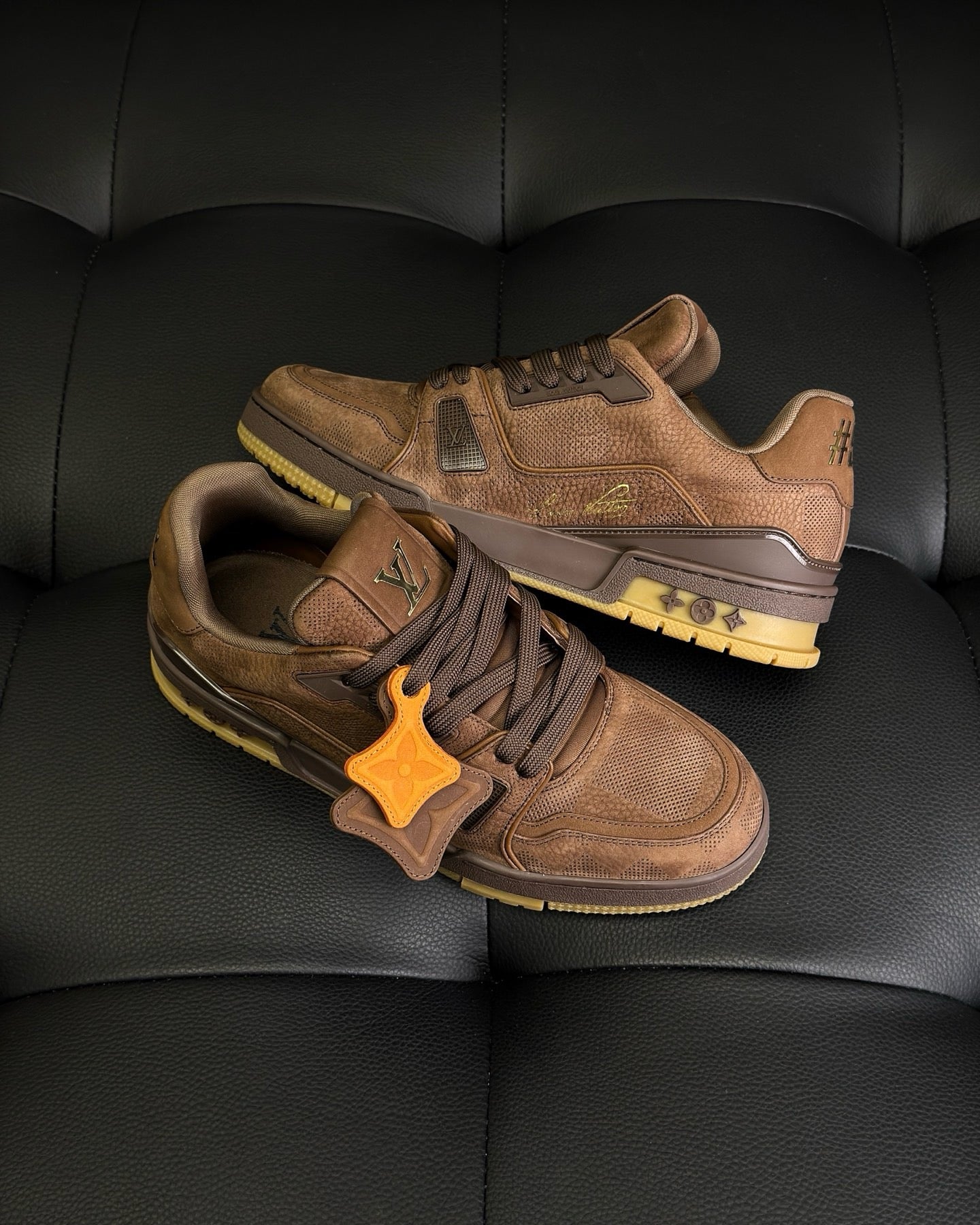 Grey and Brown Shoes