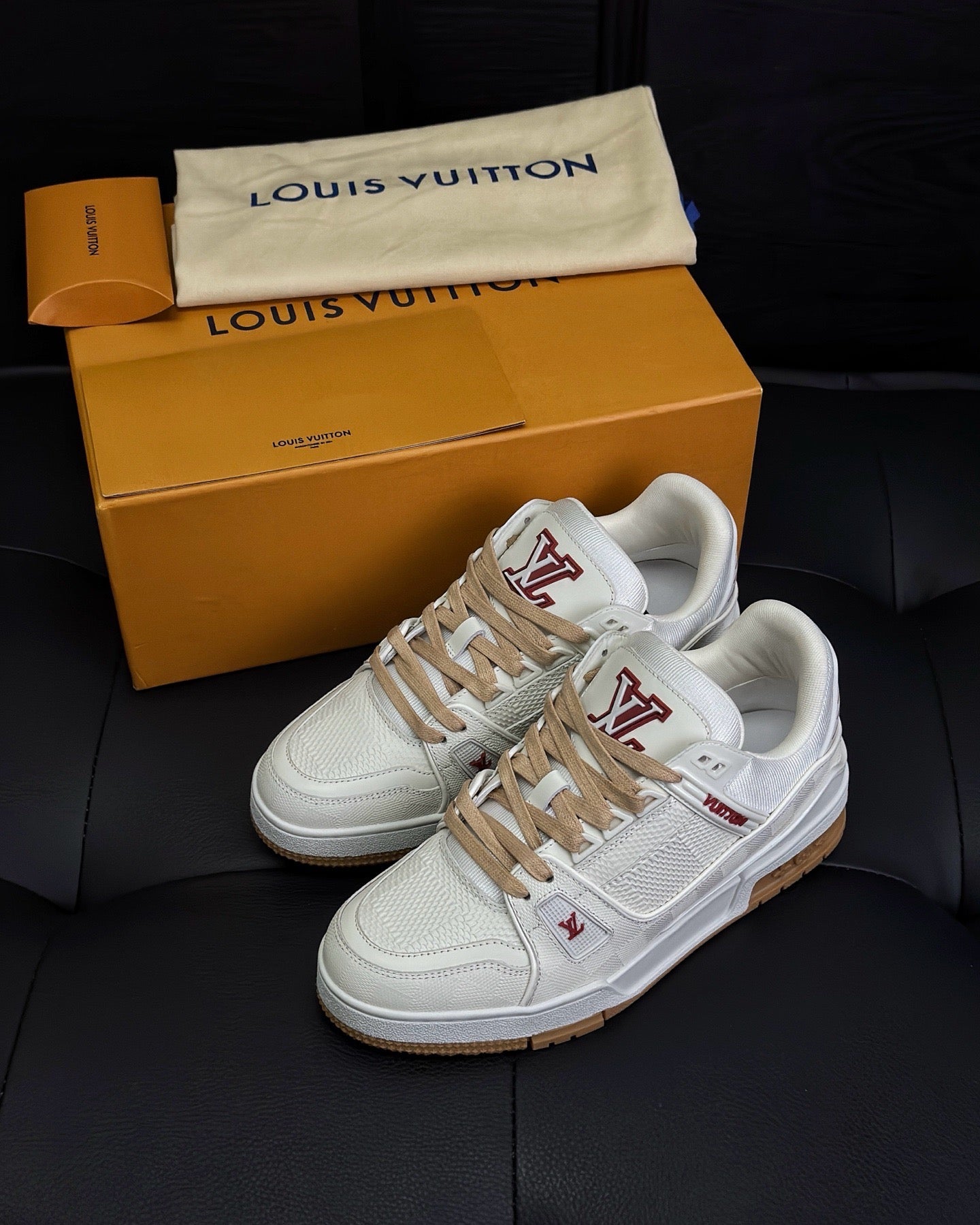 White, Black, Grey and Brown Shoes