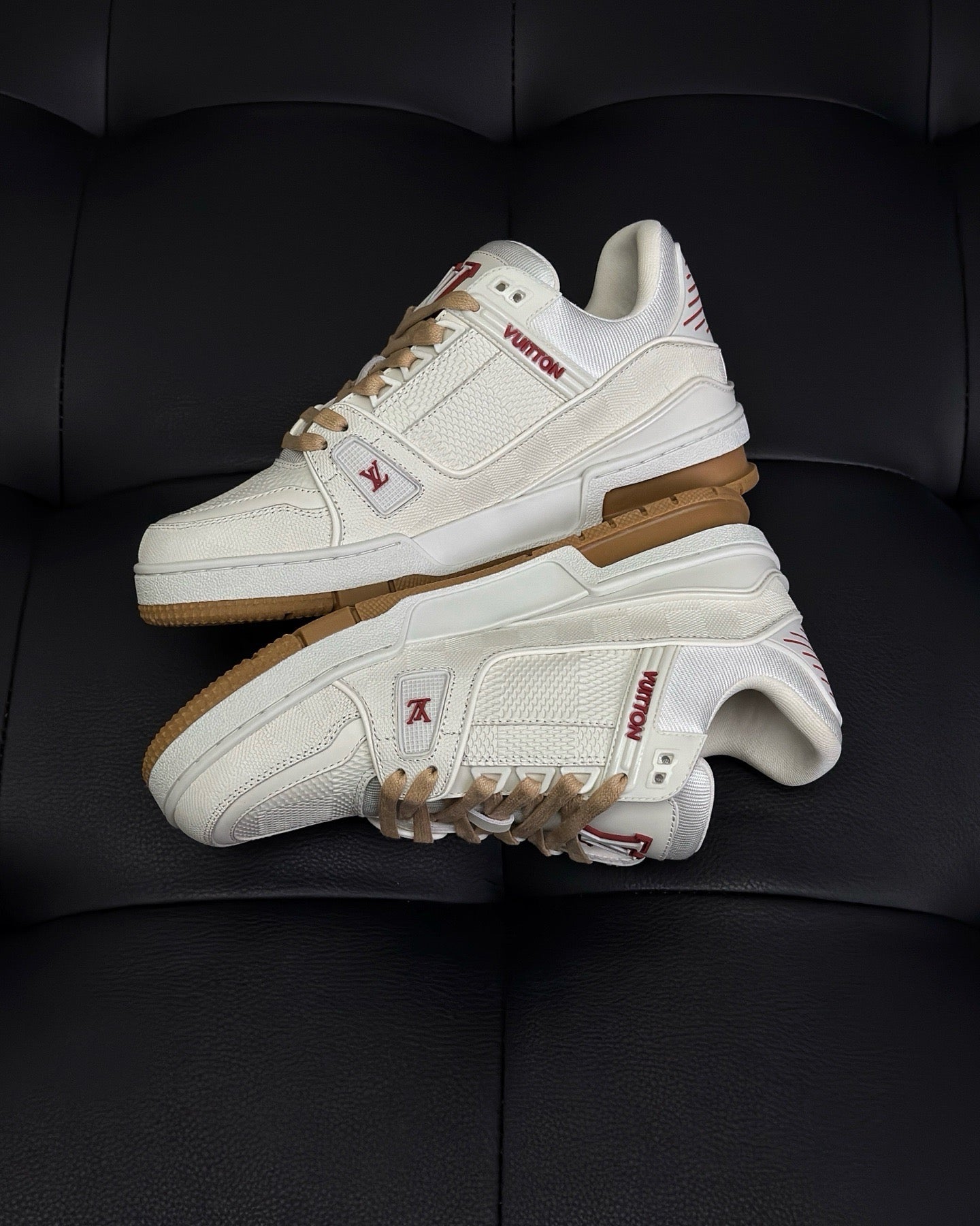 White, Black, Grey and Brown Shoes