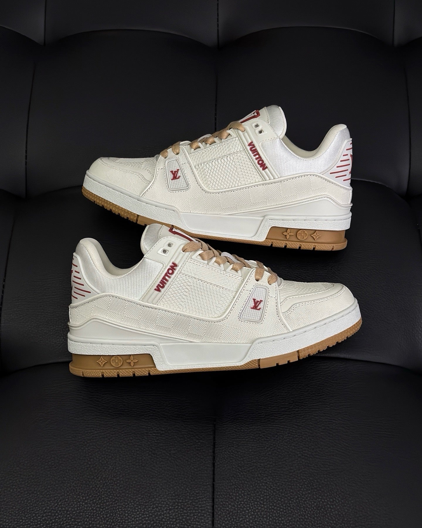 White, Black, Grey and Brown Shoes