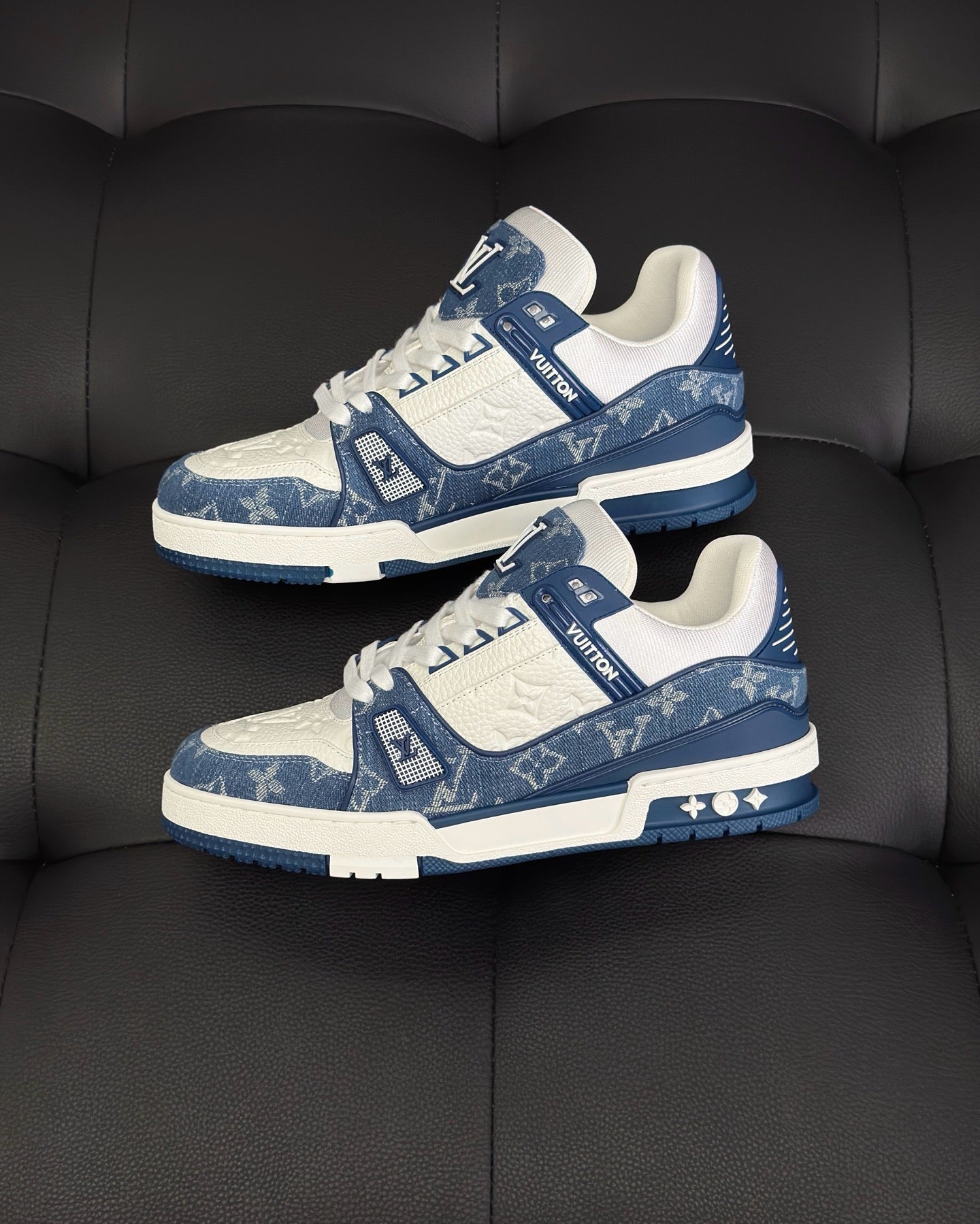 White blue and White Black Shoes - FashionHype.xyz