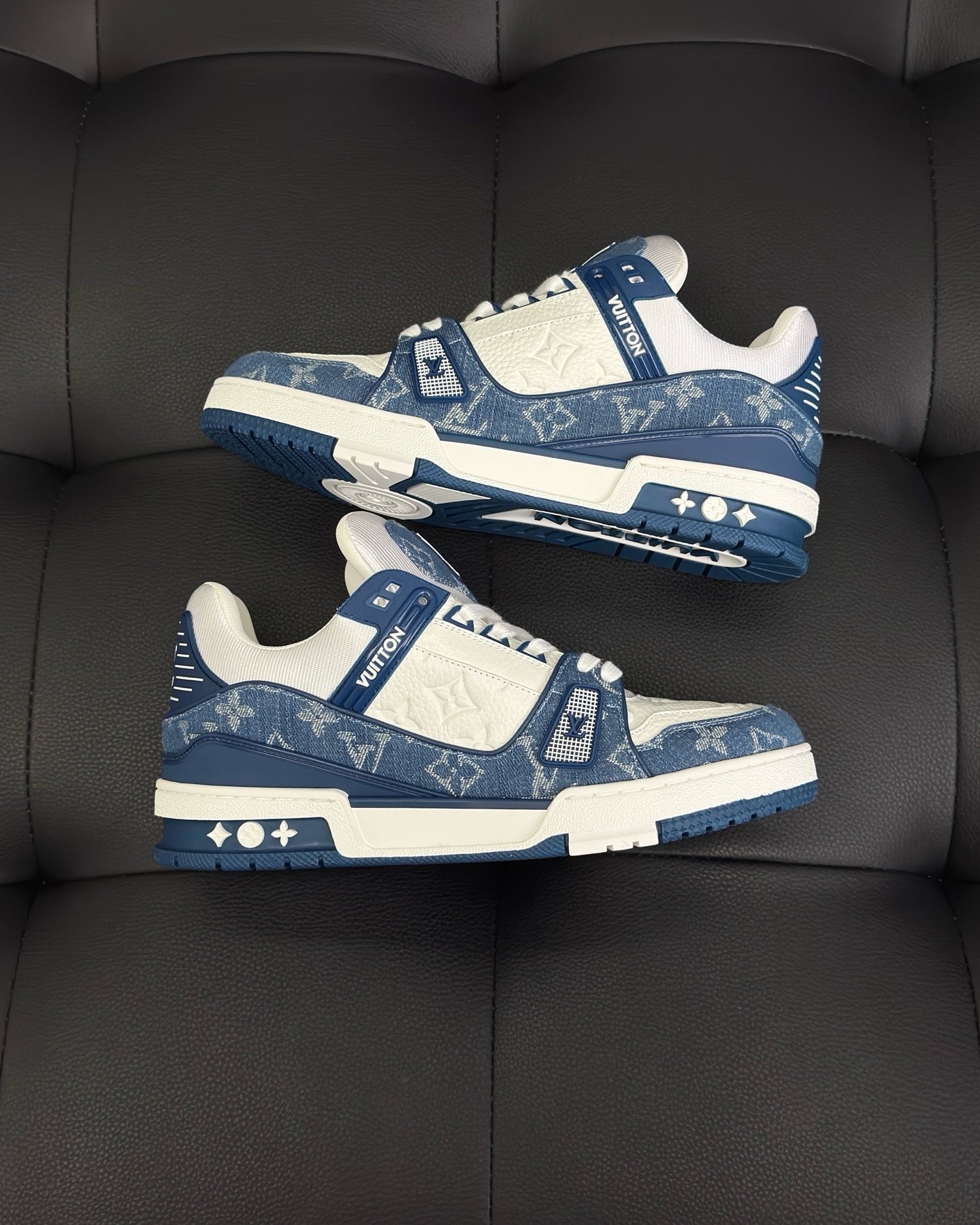 White blue and White Black Shoes - FashionHype.xyz