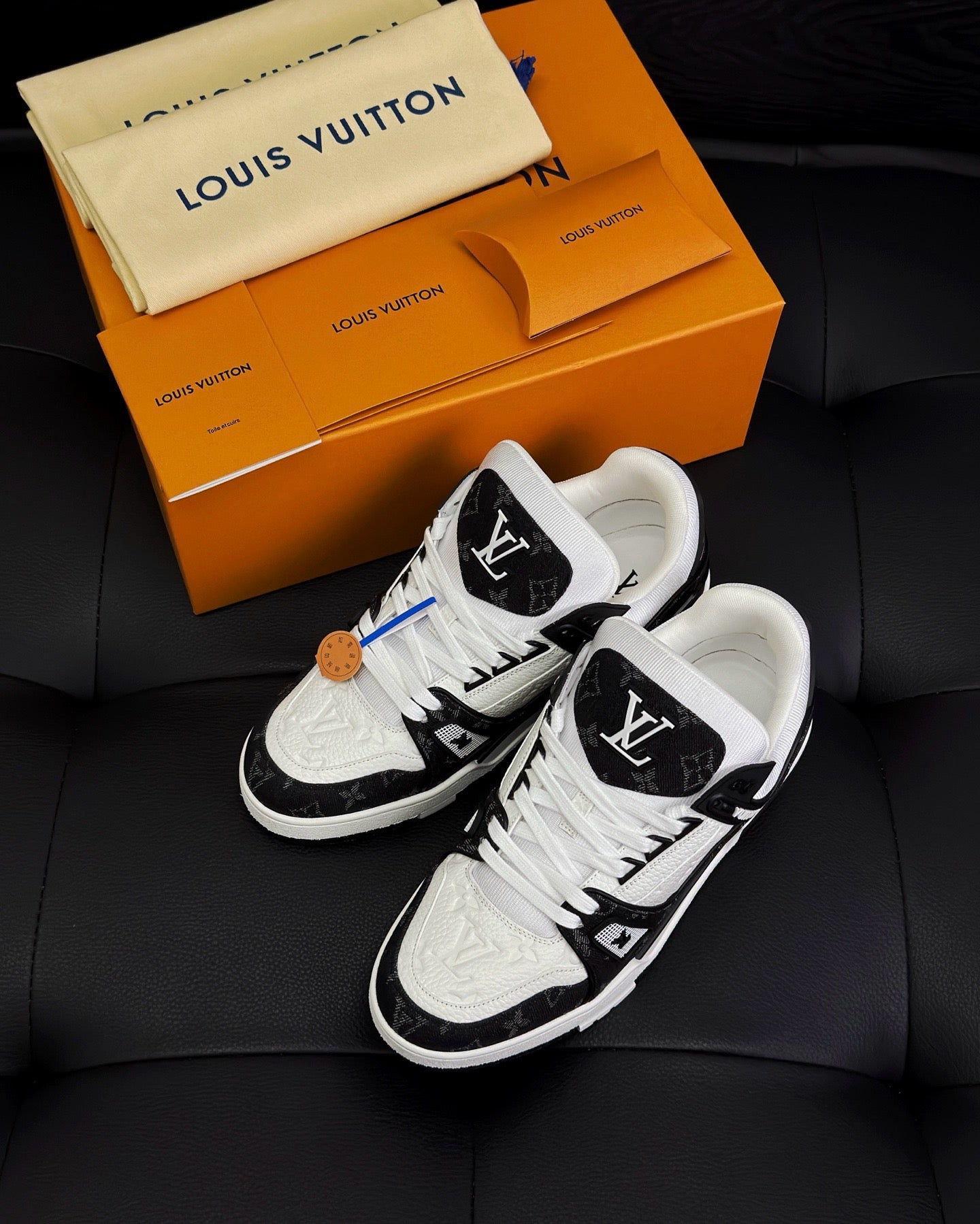 White blue and White Black Shoes - FashionHype.xyz