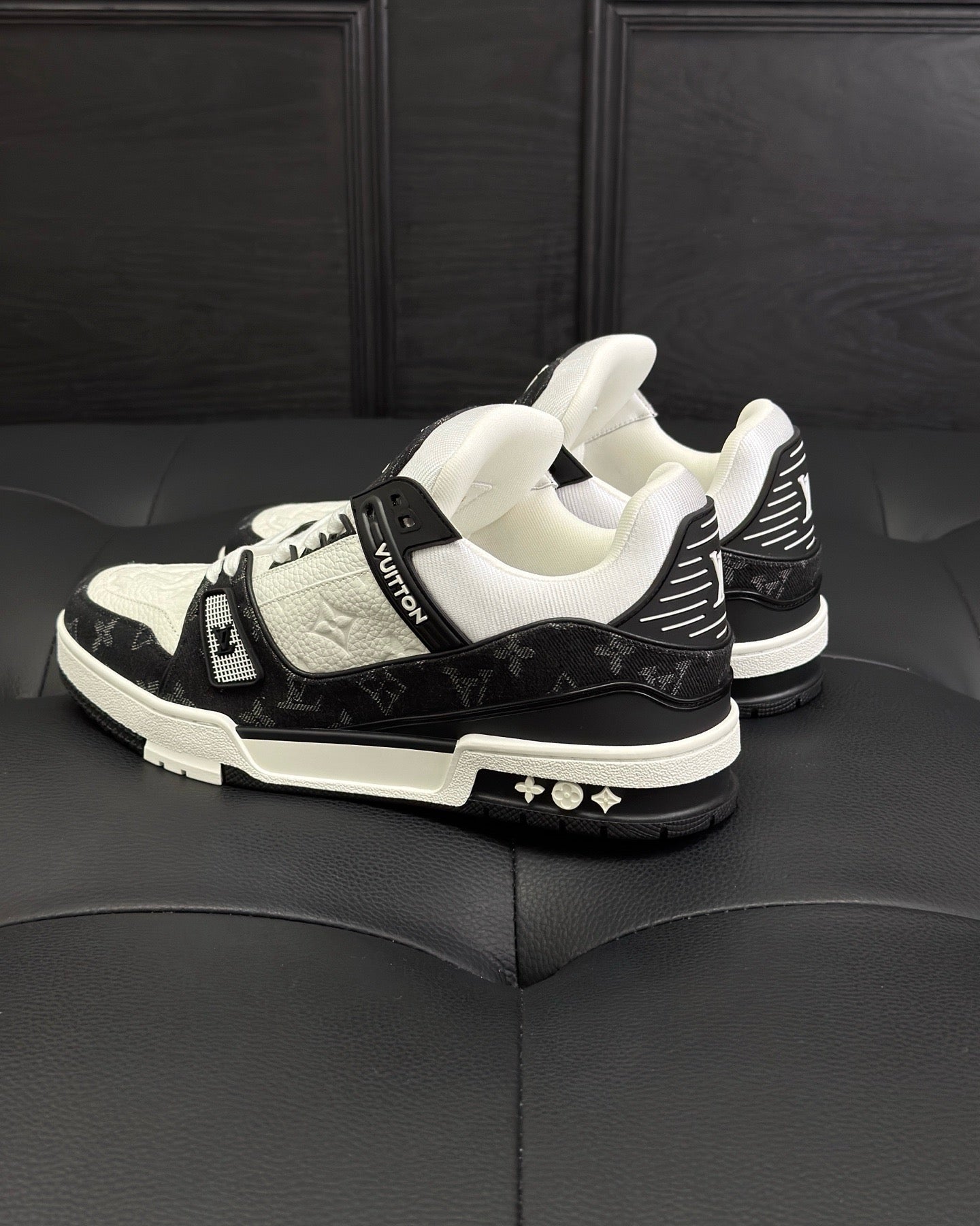 White blue and White Black Shoes - FashionHype.xyz