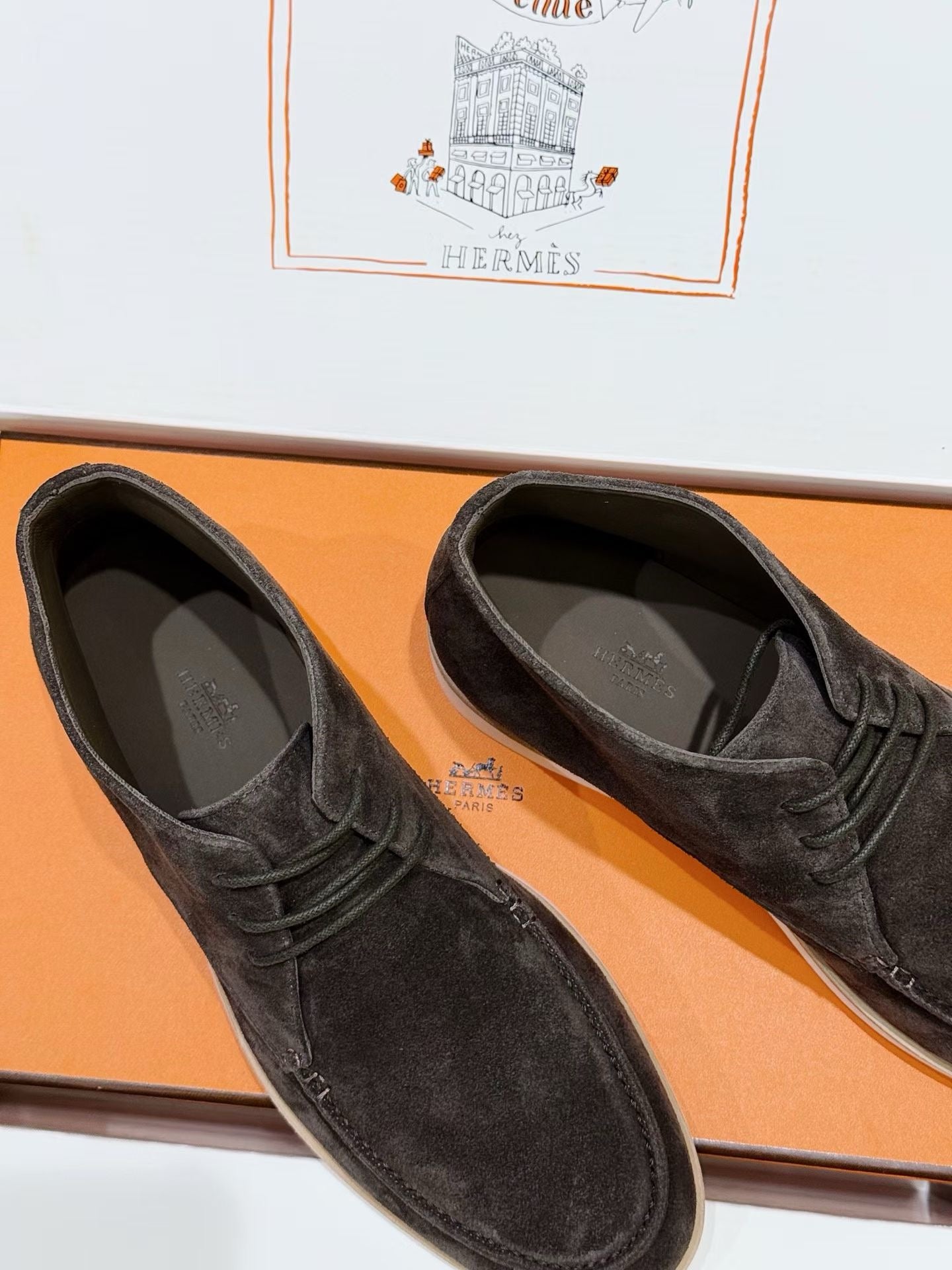 Brown and Blue Shoes