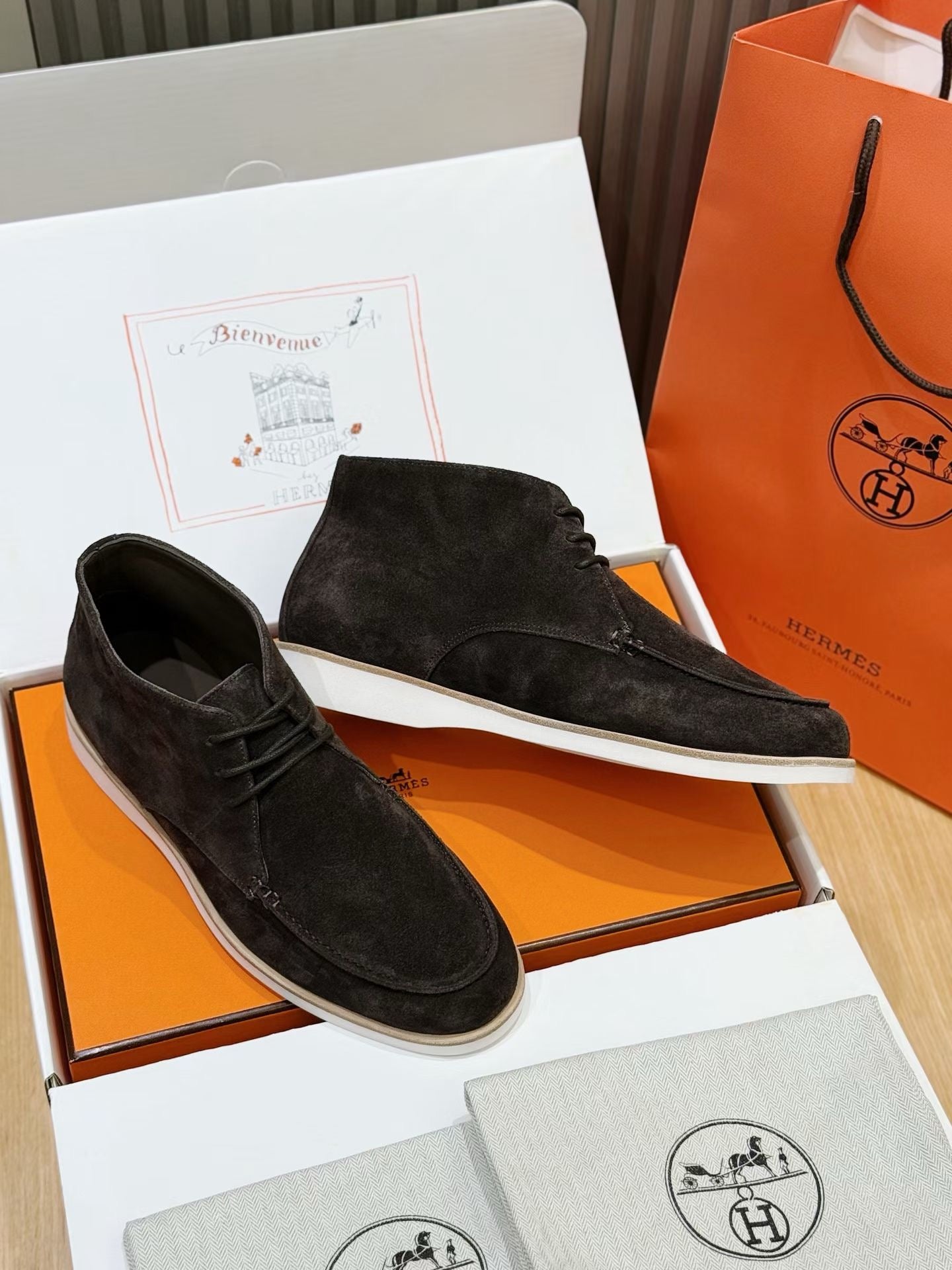 Brown and Blue Shoes - FashionHype.xyz