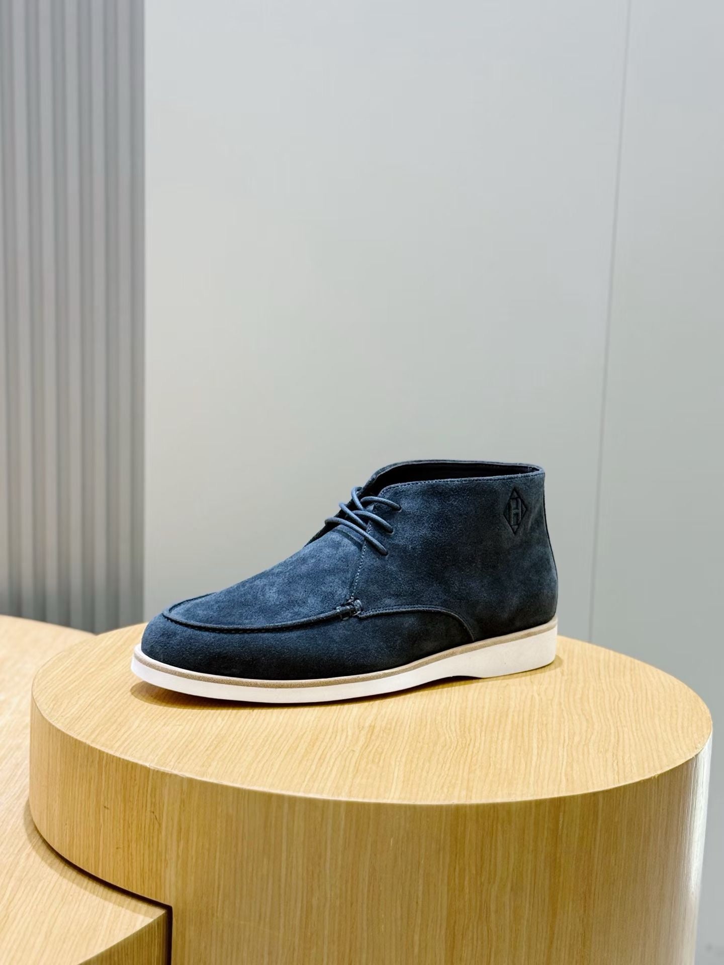 Grey, Dark blue and Black Shoes