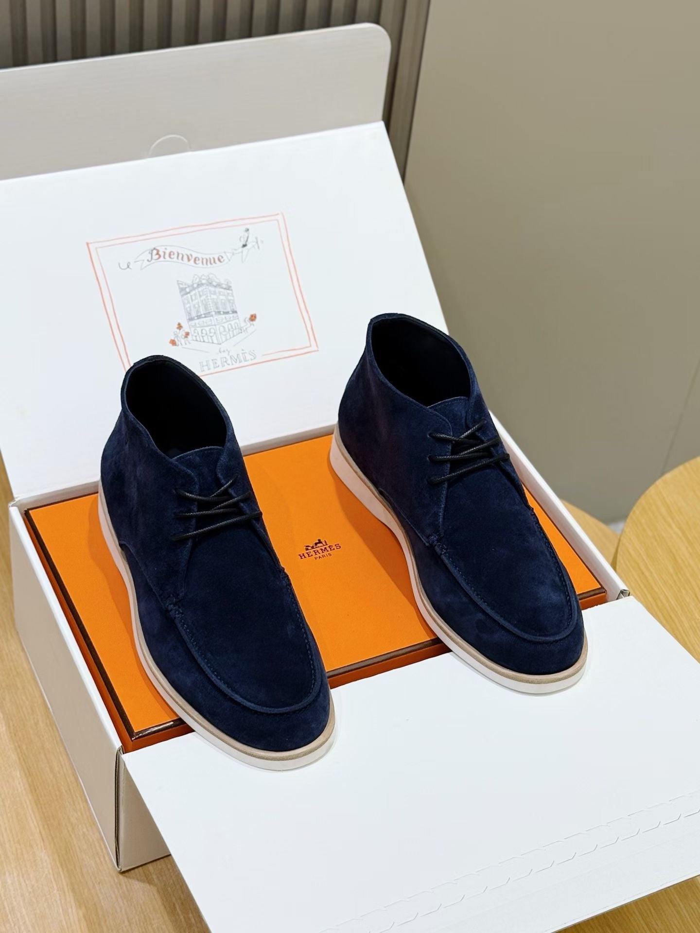 Brown and Blue Shoes