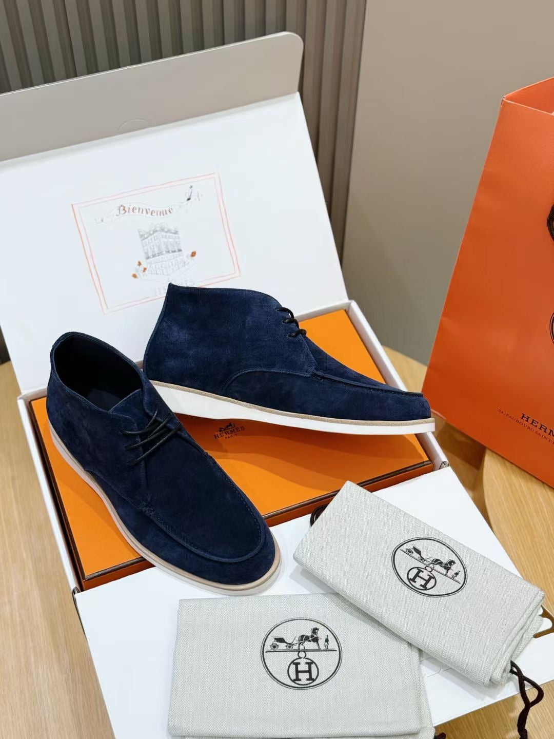 Brown and Blue Shoes - FashionHype.xyz