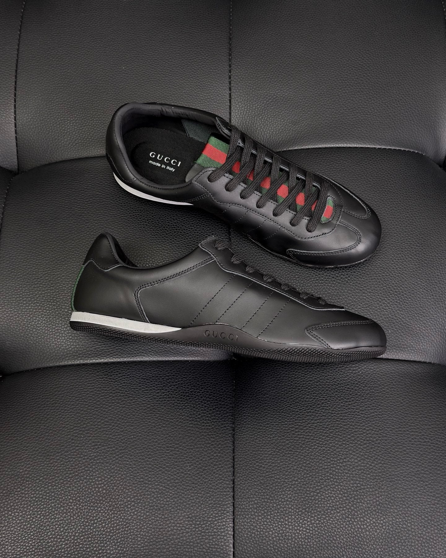 Black, White, Grey and Brown Shoes