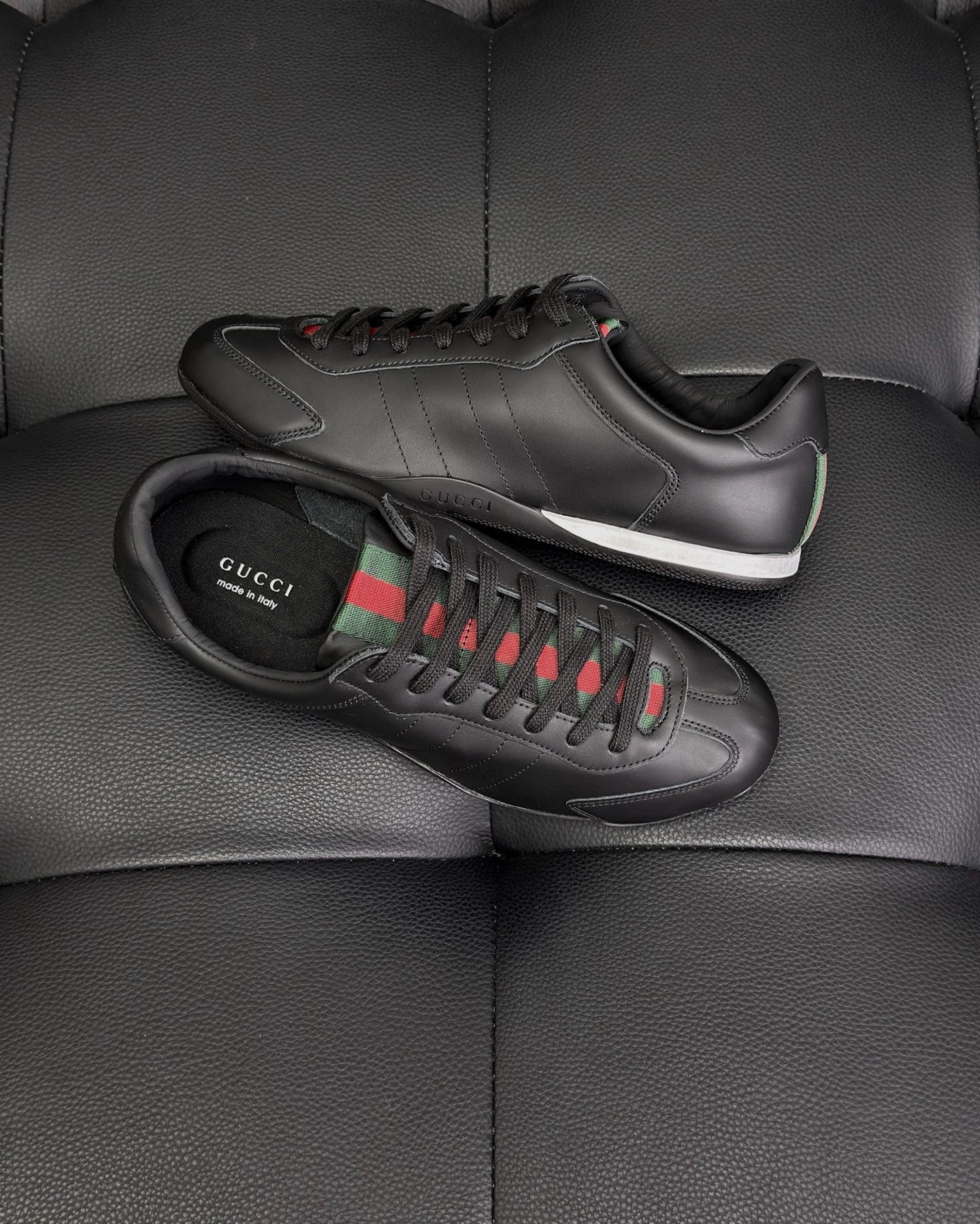 Black, White, Grey and Brown Shoes