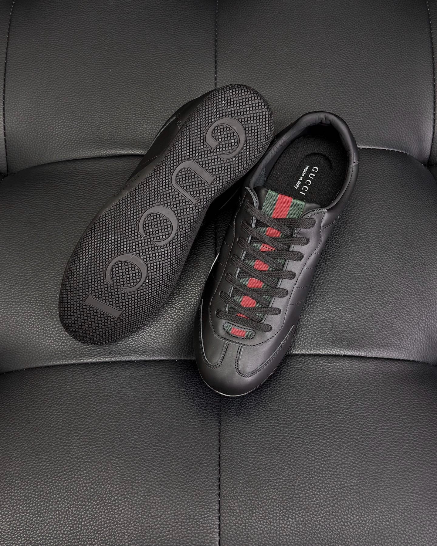 Black, White, Grey and Brown Shoes