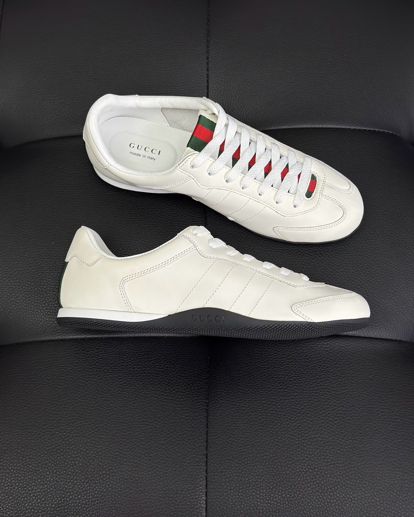 Black, White, Grey and Brown Shoes