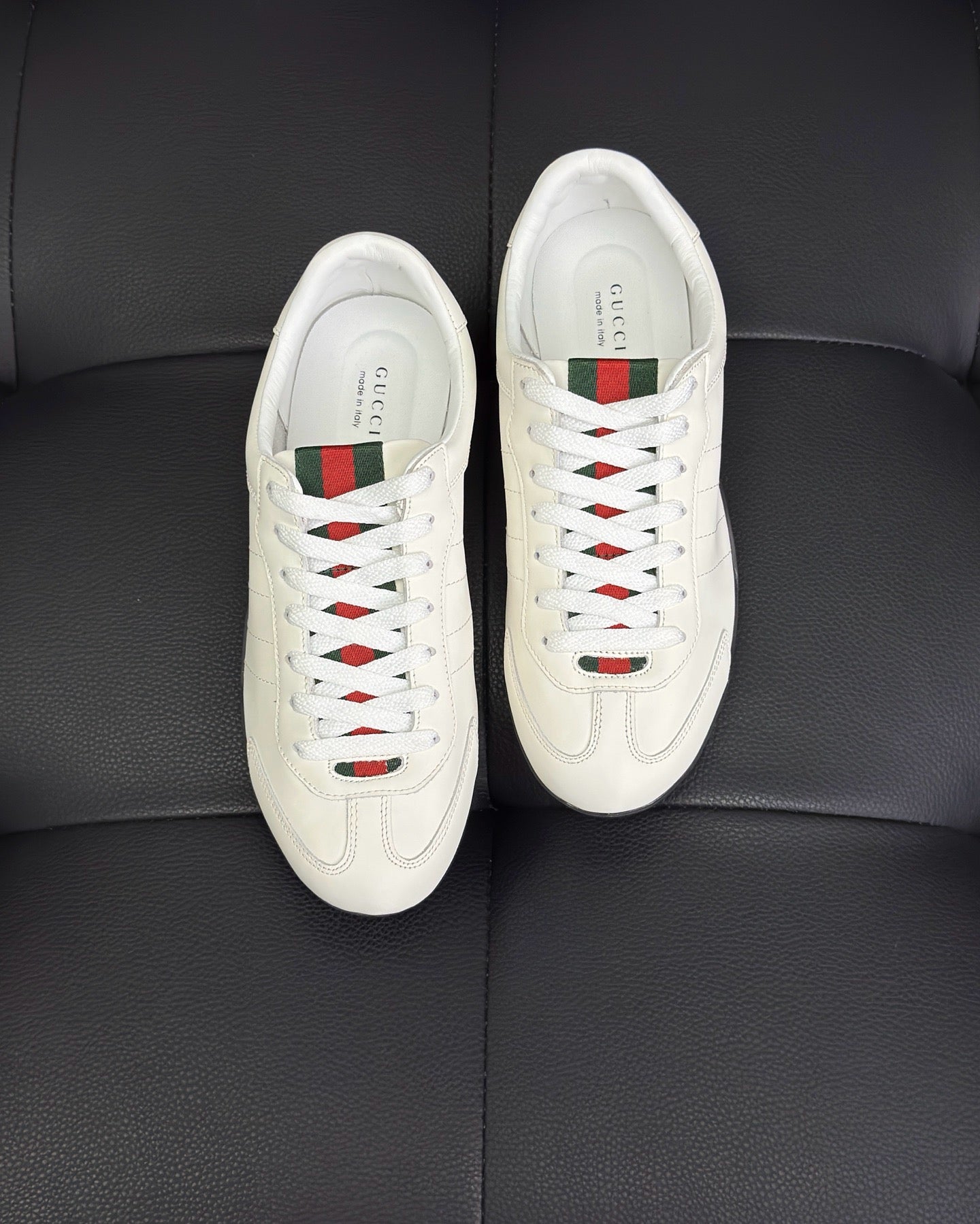 Black, White, Grey and Brown Shoes