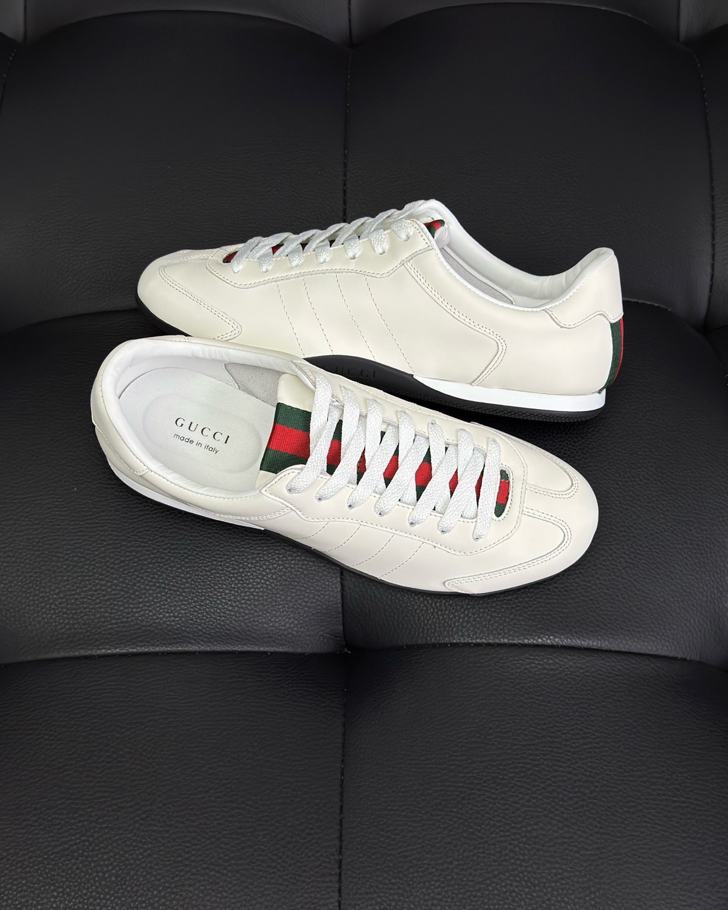 Black, White, Grey and Brown Shoes