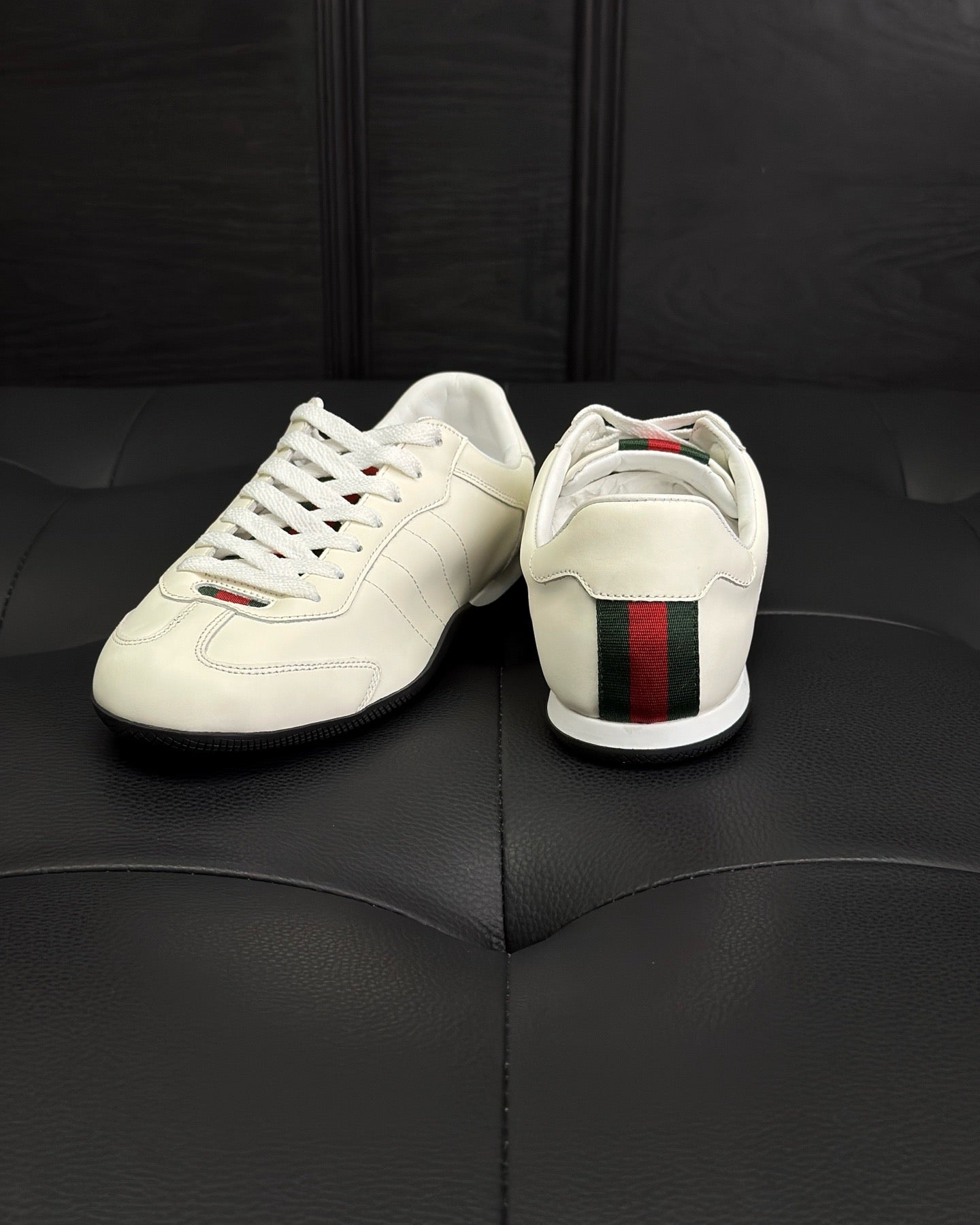 Black, White, Grey and Brown Shoes