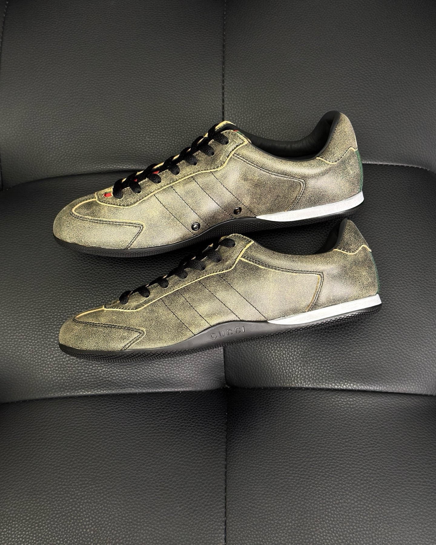 Black, White, Grey and Brown Shoes