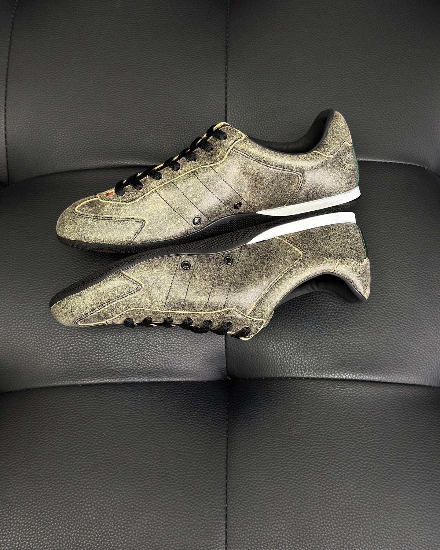 Black, White, Grey and Brown Shoes