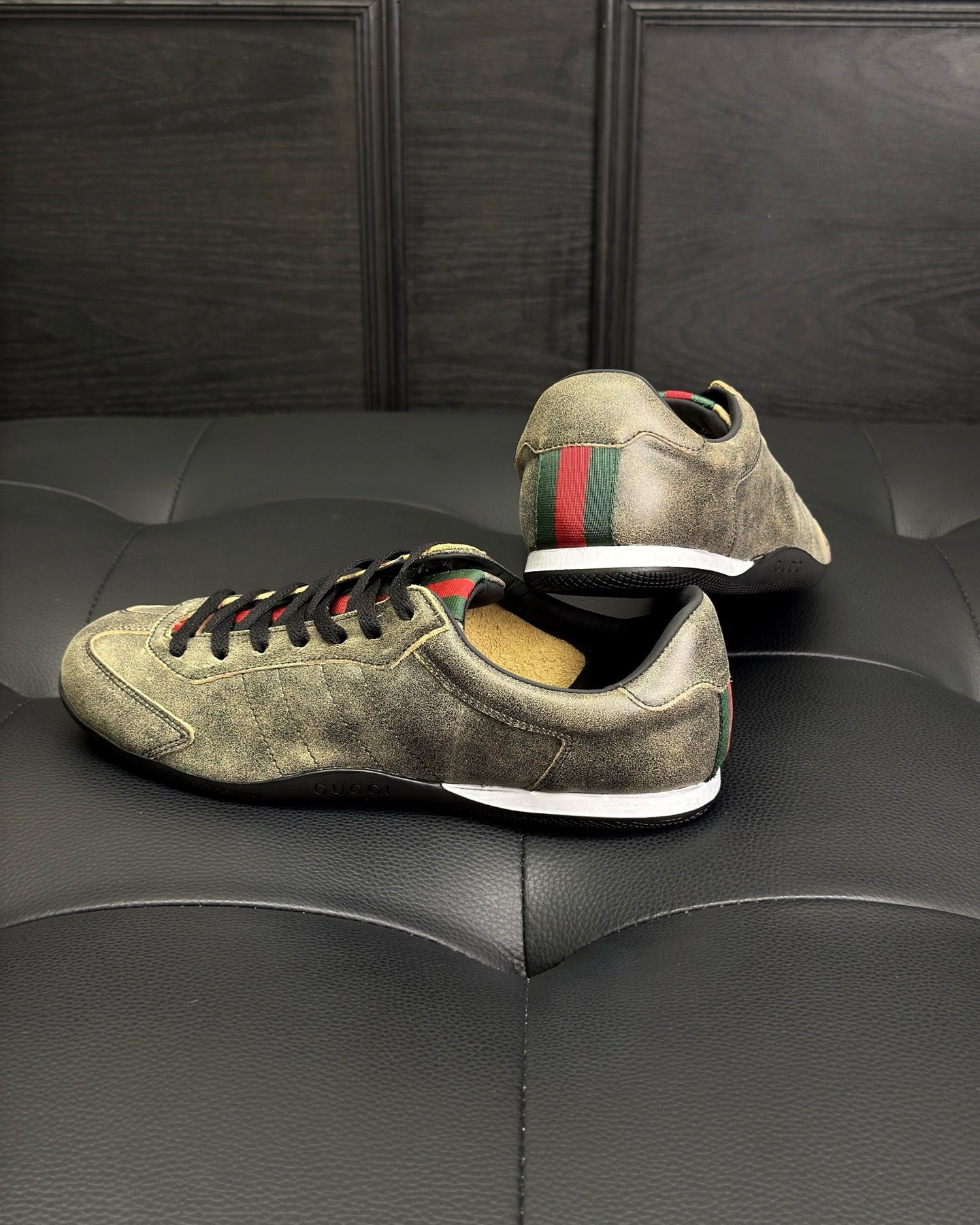 Black, White, Grey and Brown Shoes