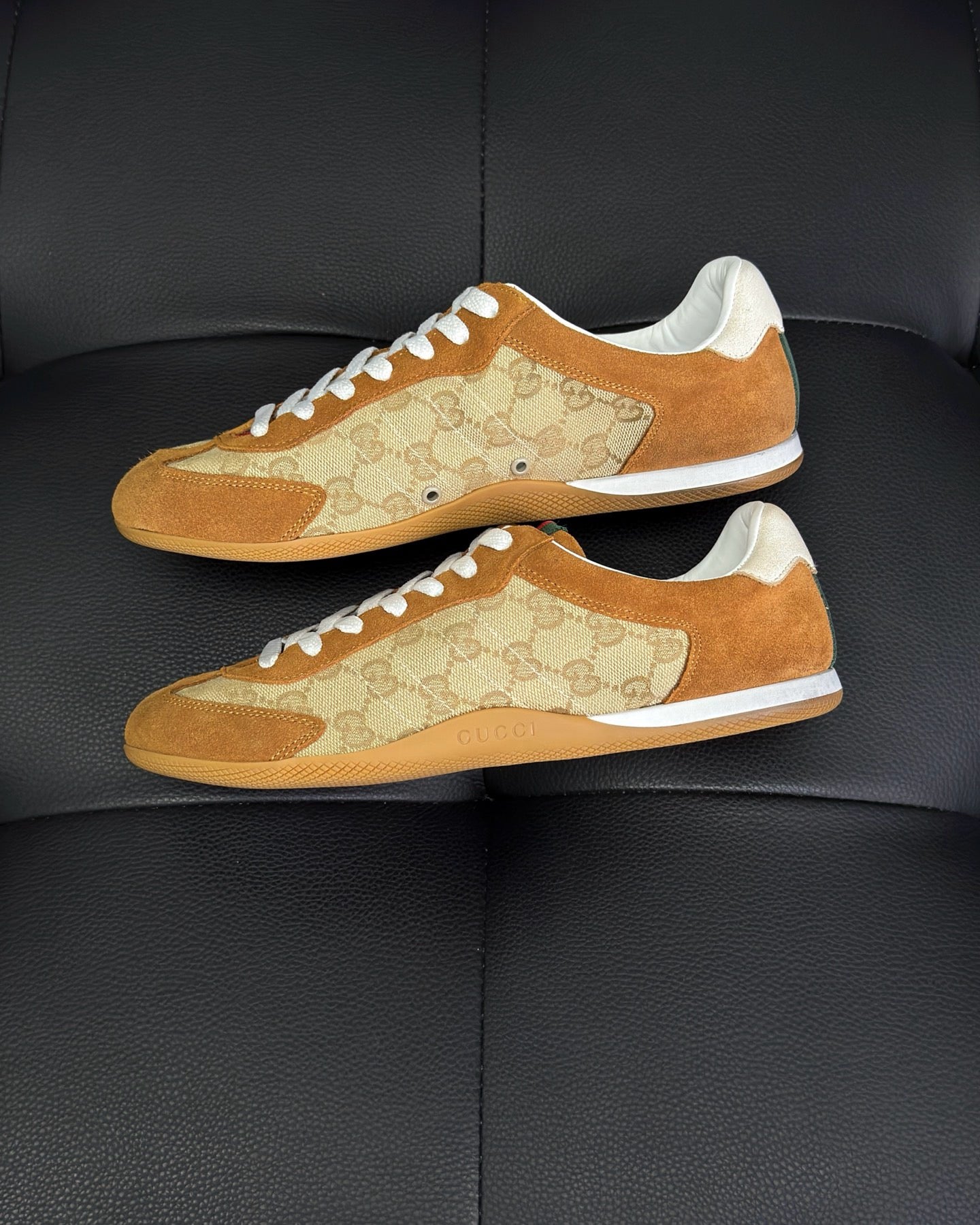 Black, White, Grey and Brown Shoes