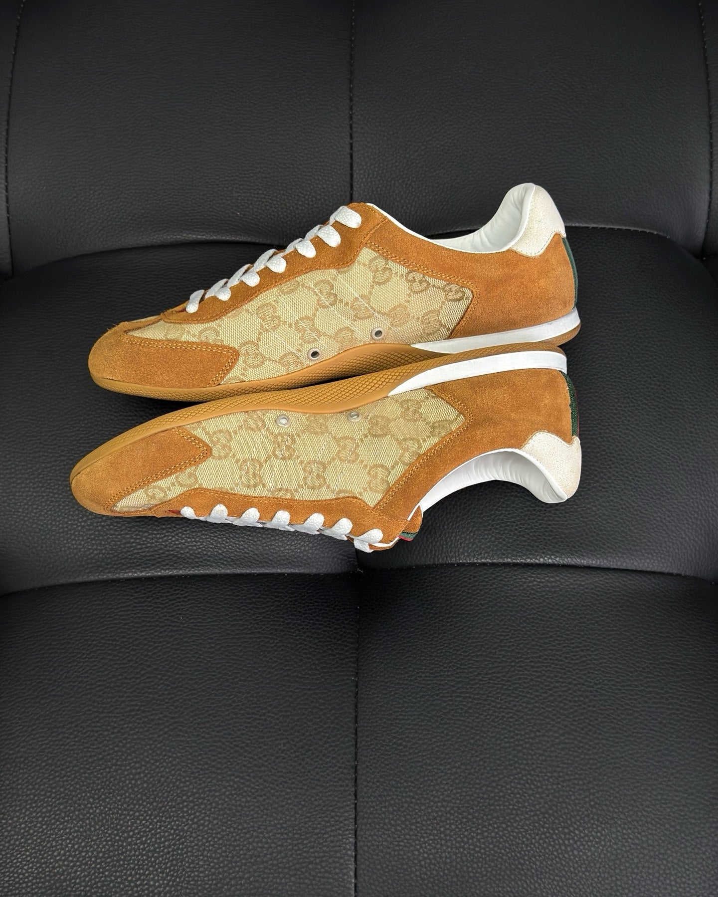 Black, White, Grey and Brown Shoes