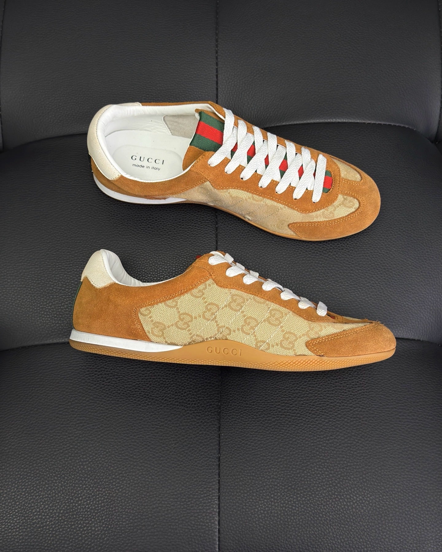 Black, White, Grey and Brown Shoes