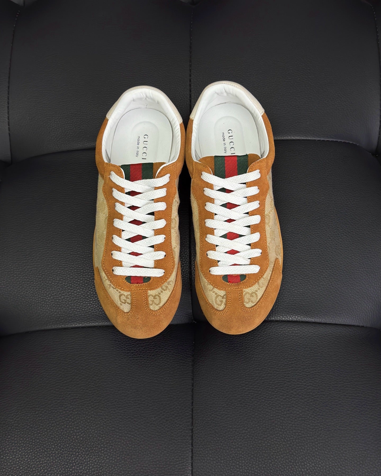 Black, White, Grey and Brown Shoes