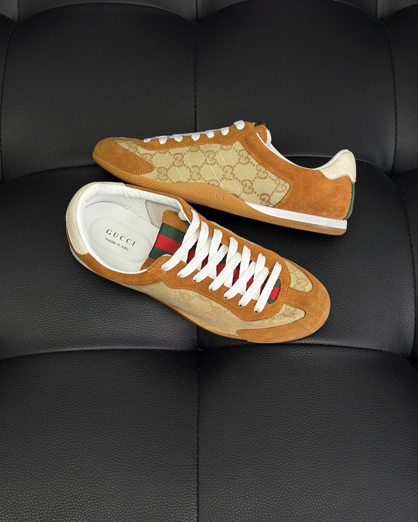 Black, White, Grey and Brown Shoes