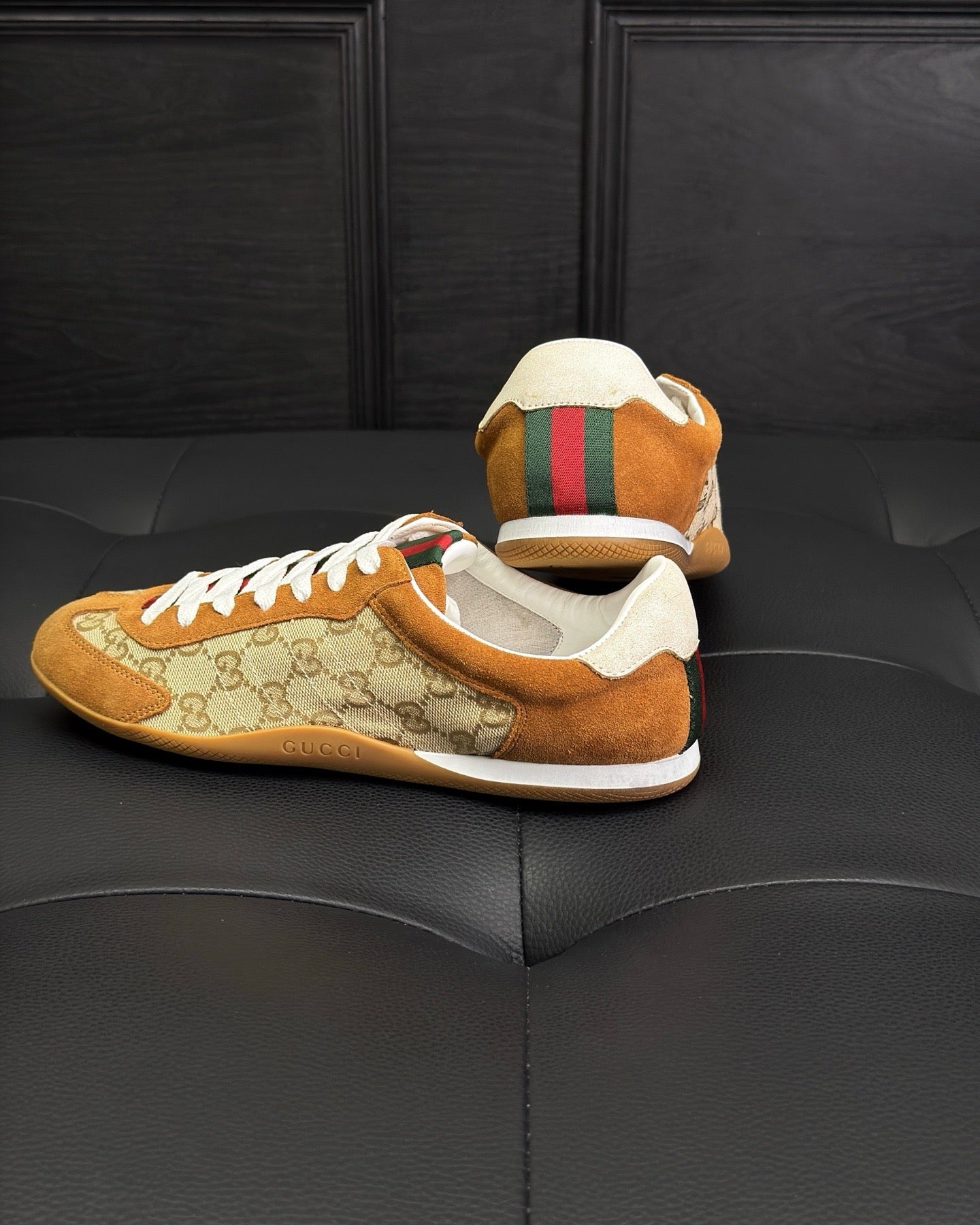 Black, White, Grey and Brown Shoes